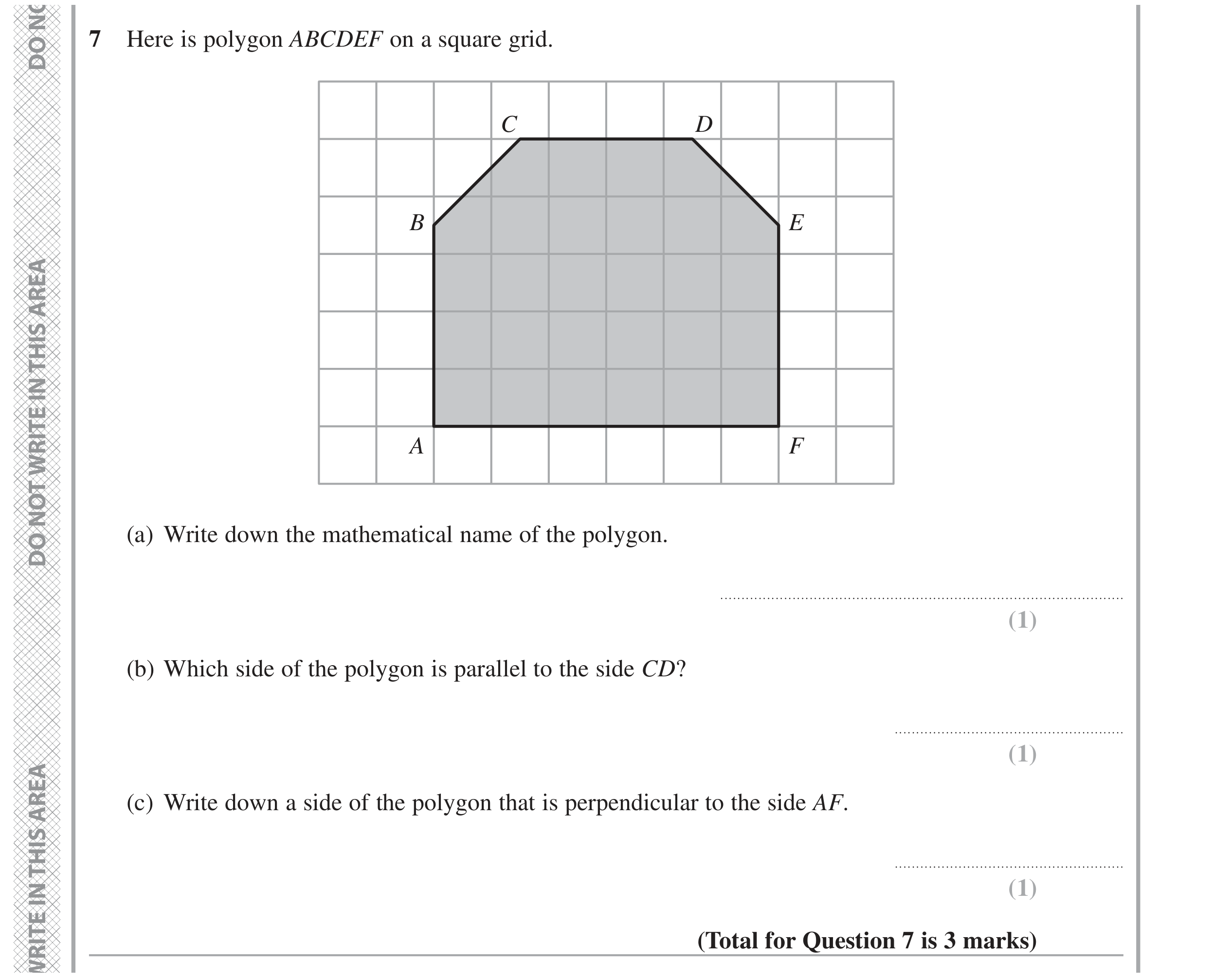 Question 7 — Polygons — Edexcel GCSE June 2022