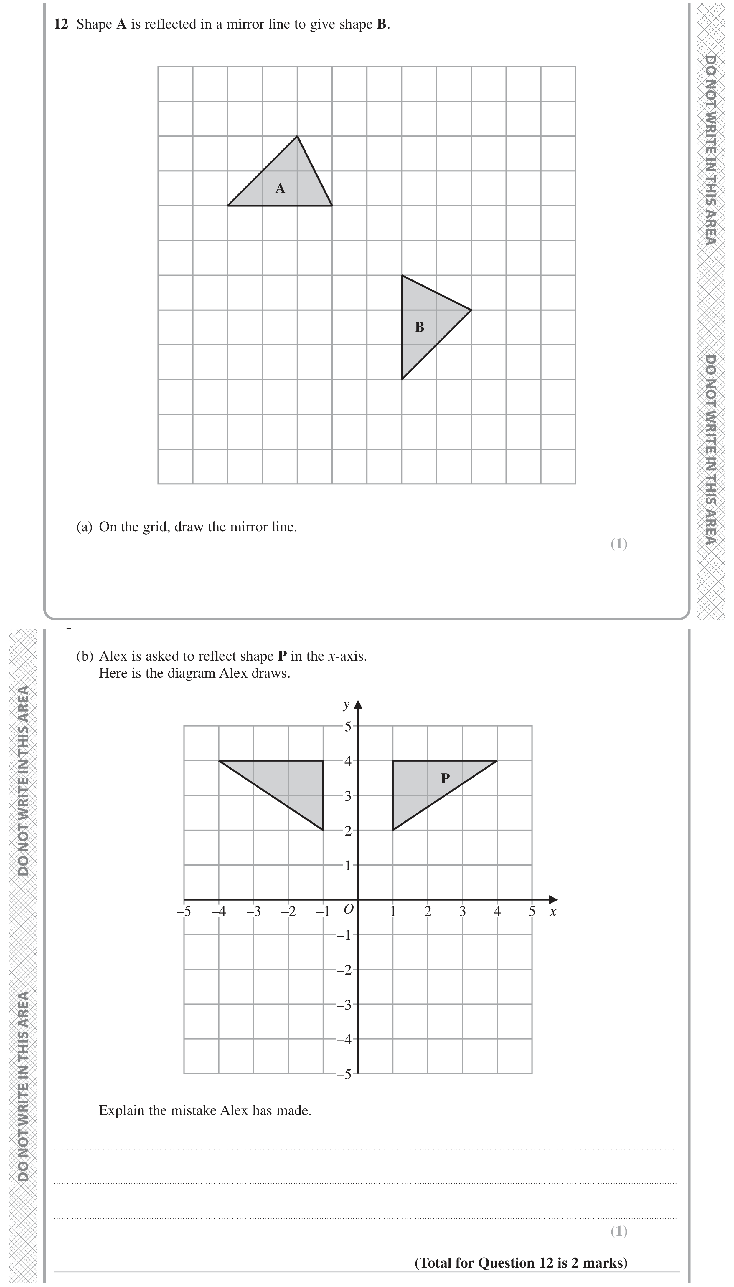 Question 12 — Rotations/Reflections/Translations/Enlargements — Edexcel GCSE June 2023