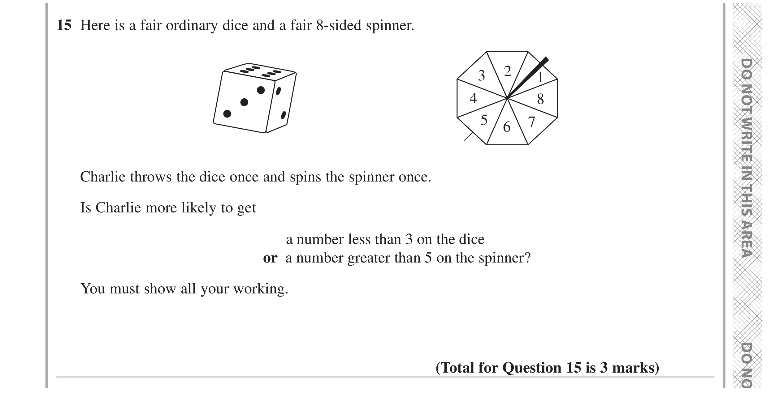 Question 15 — Probability — Edexcel GCSE June 2023