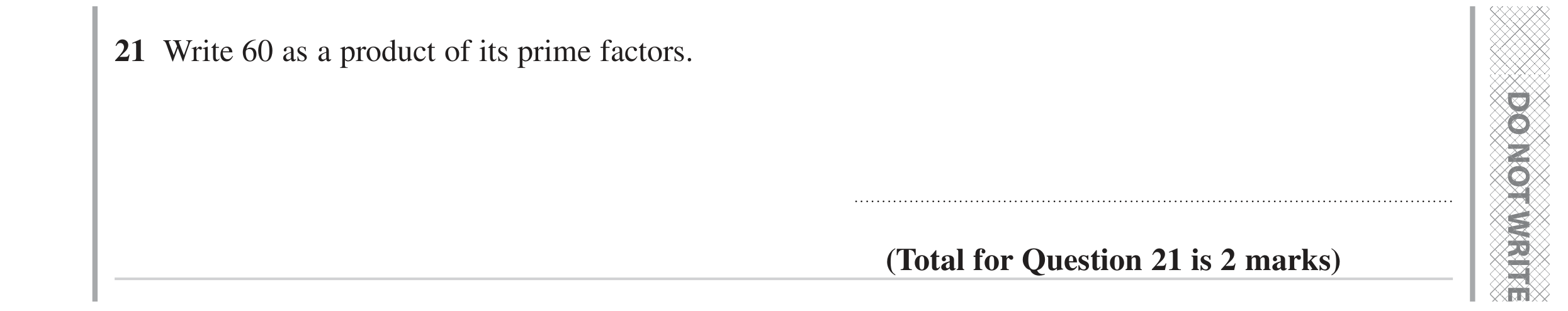 Question 21 — Prime Factors — Edexcel GCSE June 2023