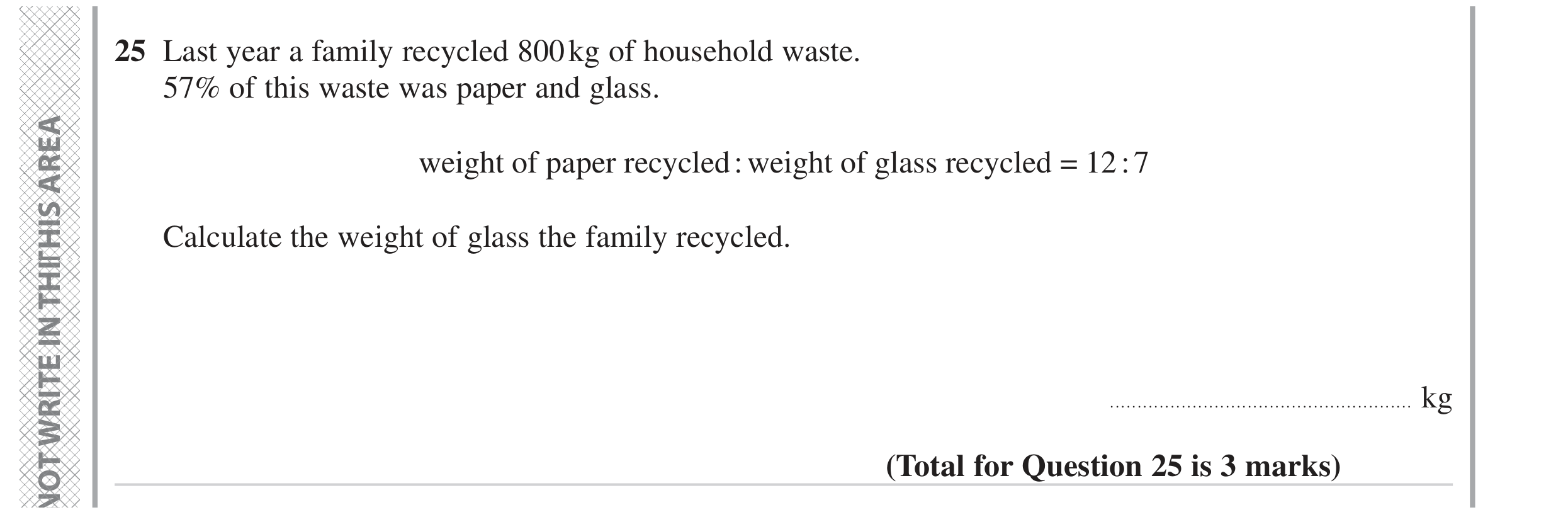 Question 25 — Percentages, Ratios — Edexcel GCSE June 2023