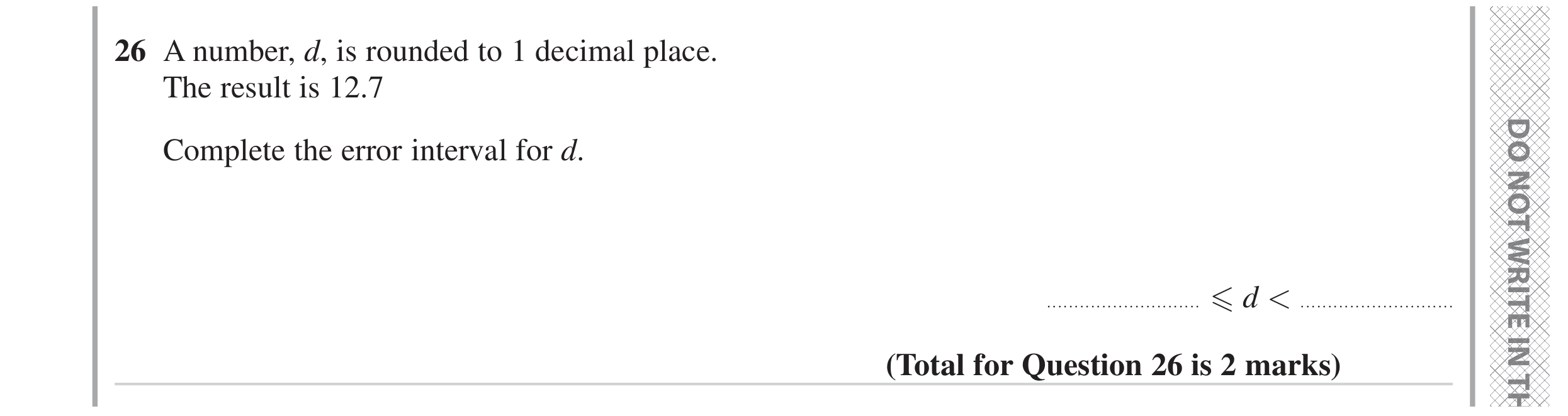 Question 26 — Rounding — Edexcel GCSE June 2023
