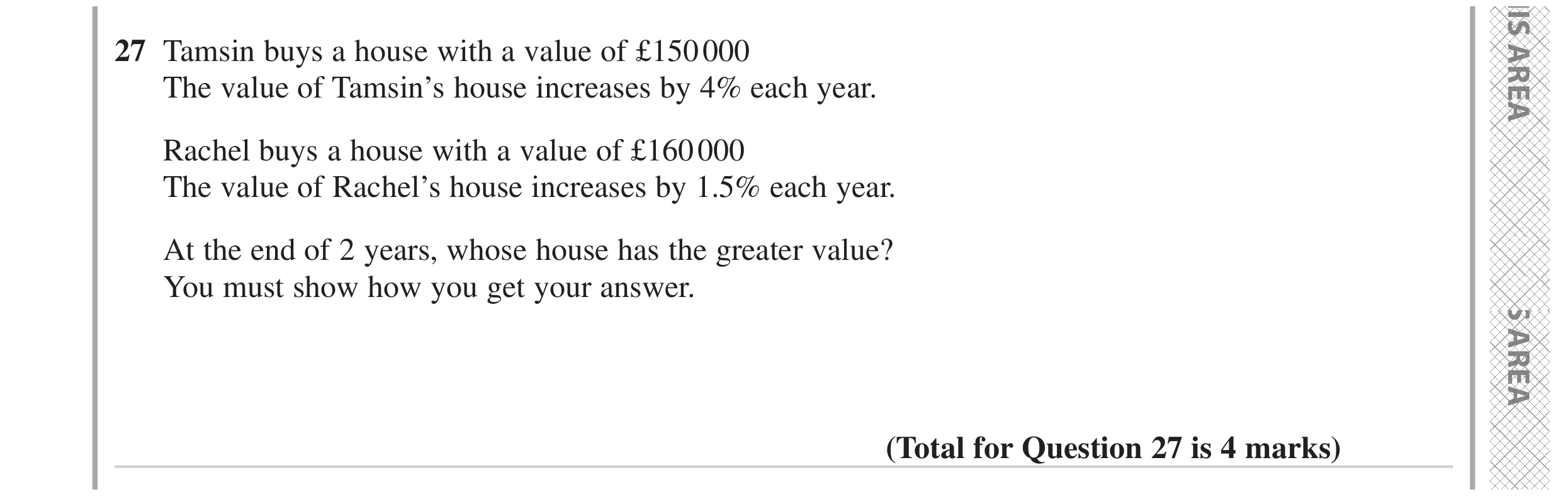 Question 27 — Compound Interest — Edexcel GCSE June 2023