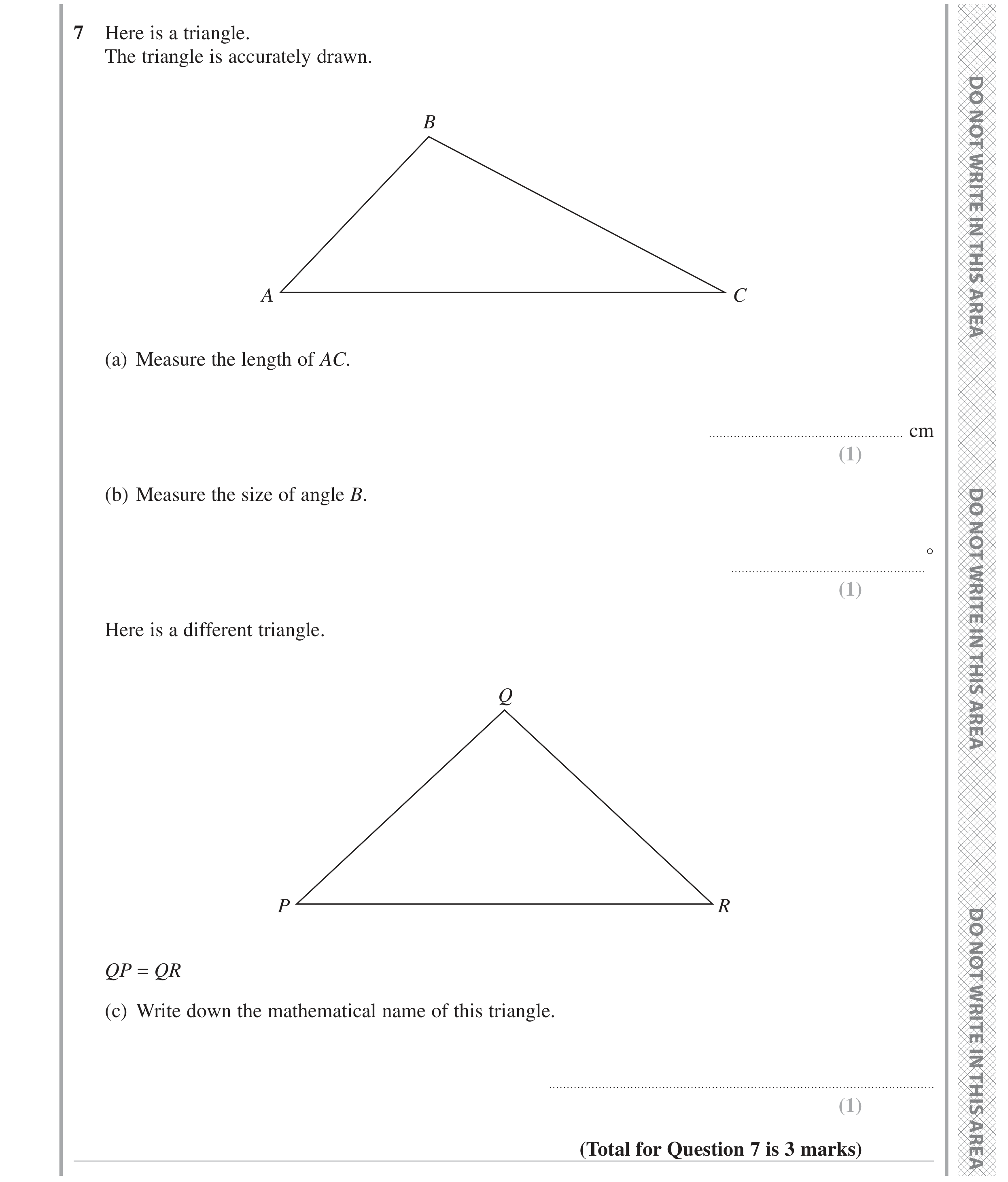 Question 7 — Measure, Polygons — Edexcel GCSE June 2023
