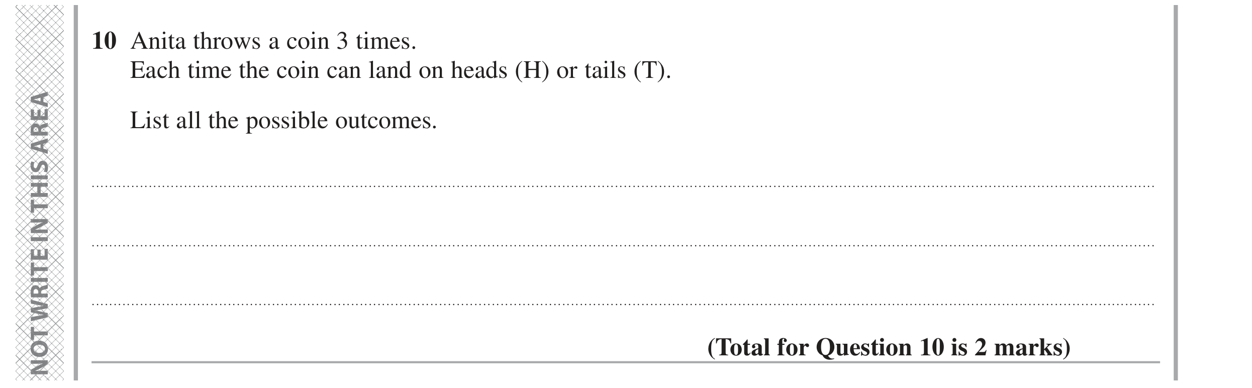 Question 10 — Probability — Edexcel GCSE June 2024