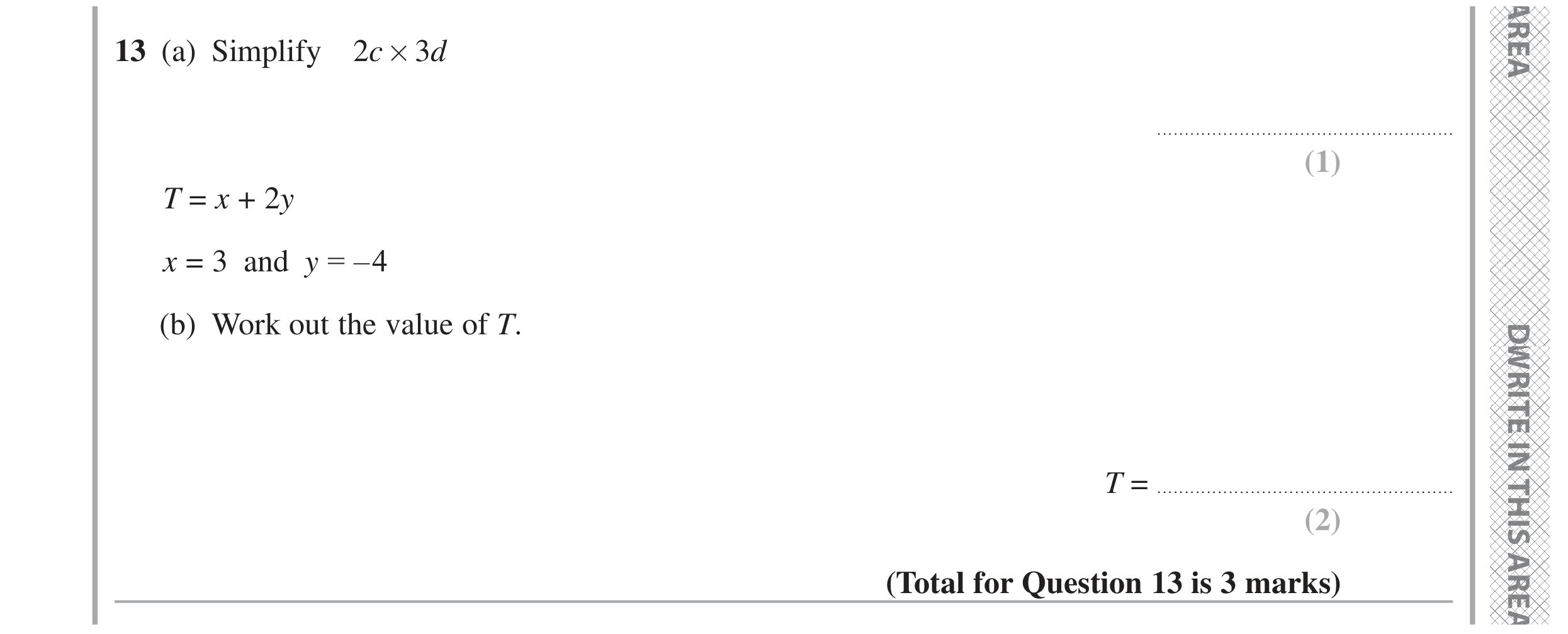 Question 13 — Factorise/Expand/Simplify, Formulae — Edexcel GCSE June 2024