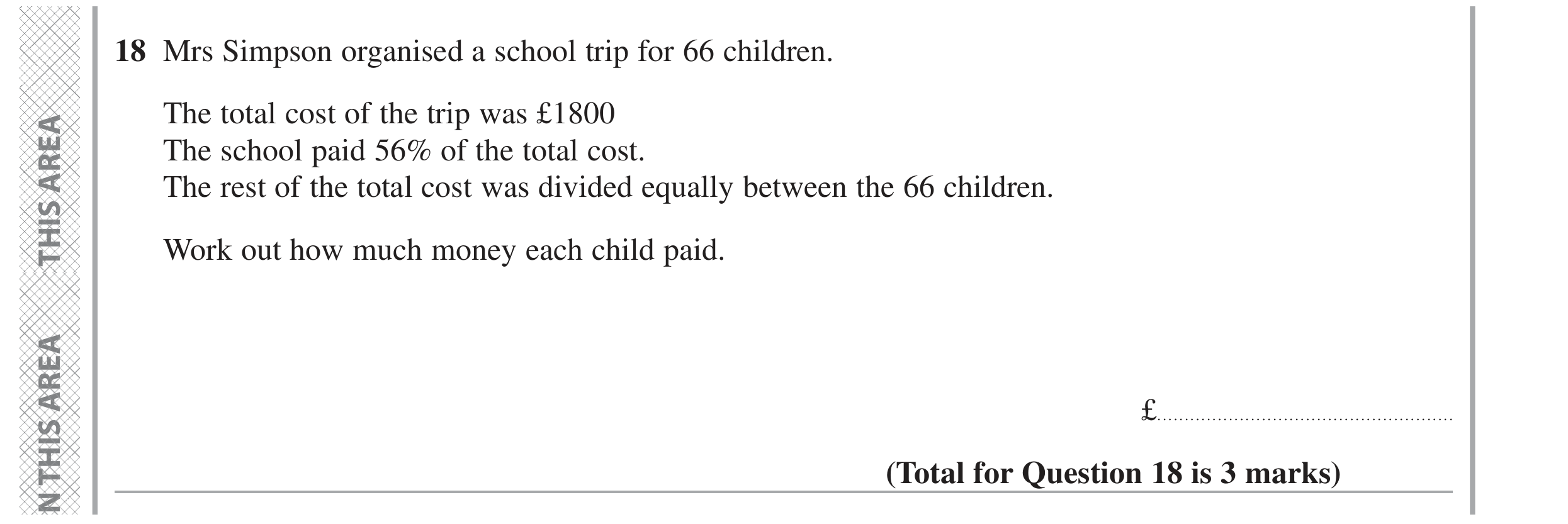 Question 18 — Percentages — Edexcel GCSE June 2024