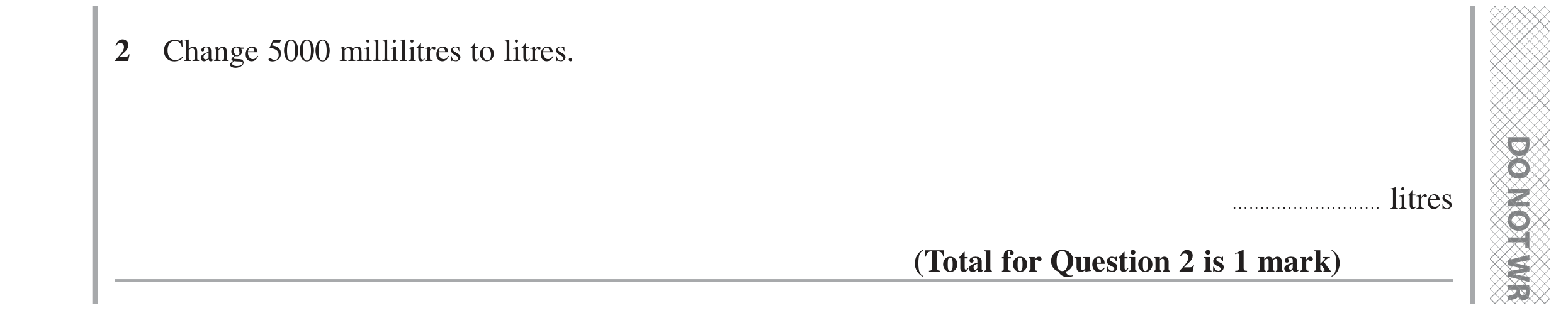 Question 2 — Unit Conversions — Edexcel GCSE June 2024
