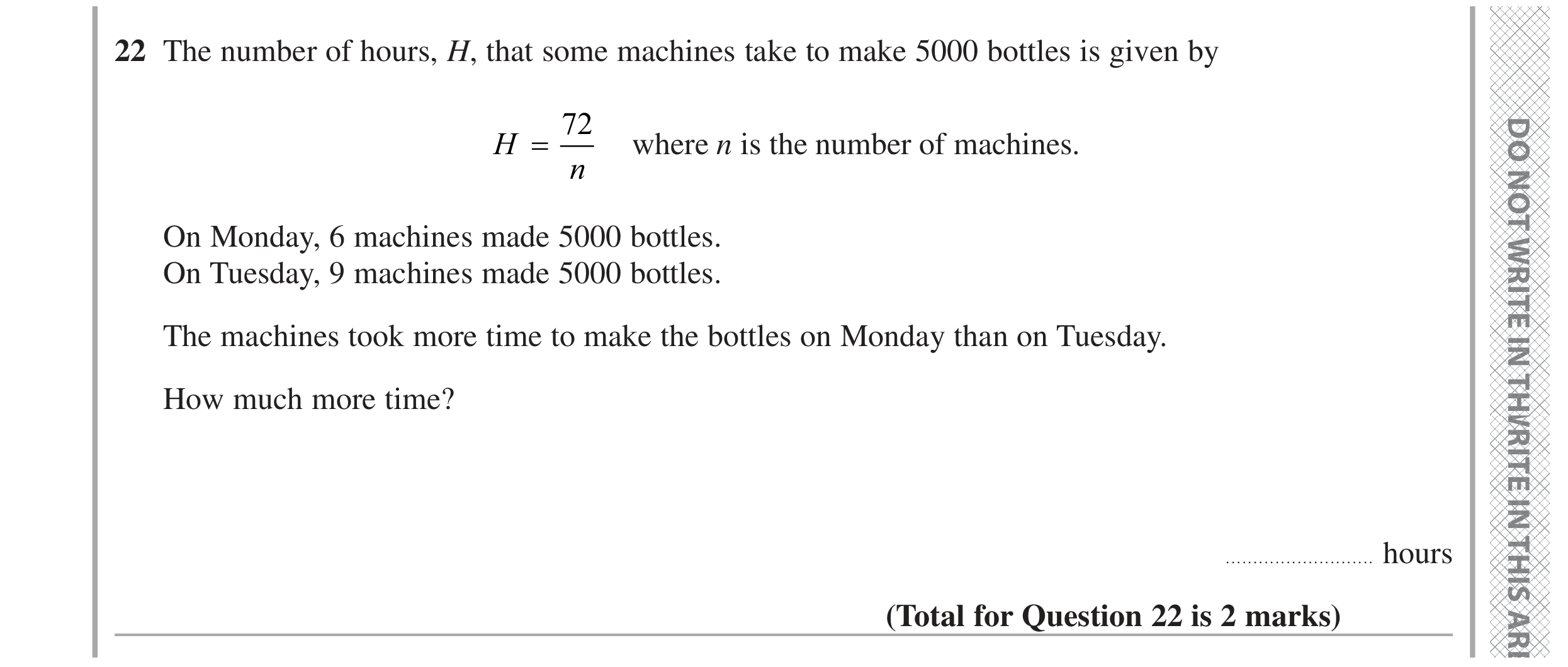 Question 22 — Formulae — Edexcel GCSE June 2024