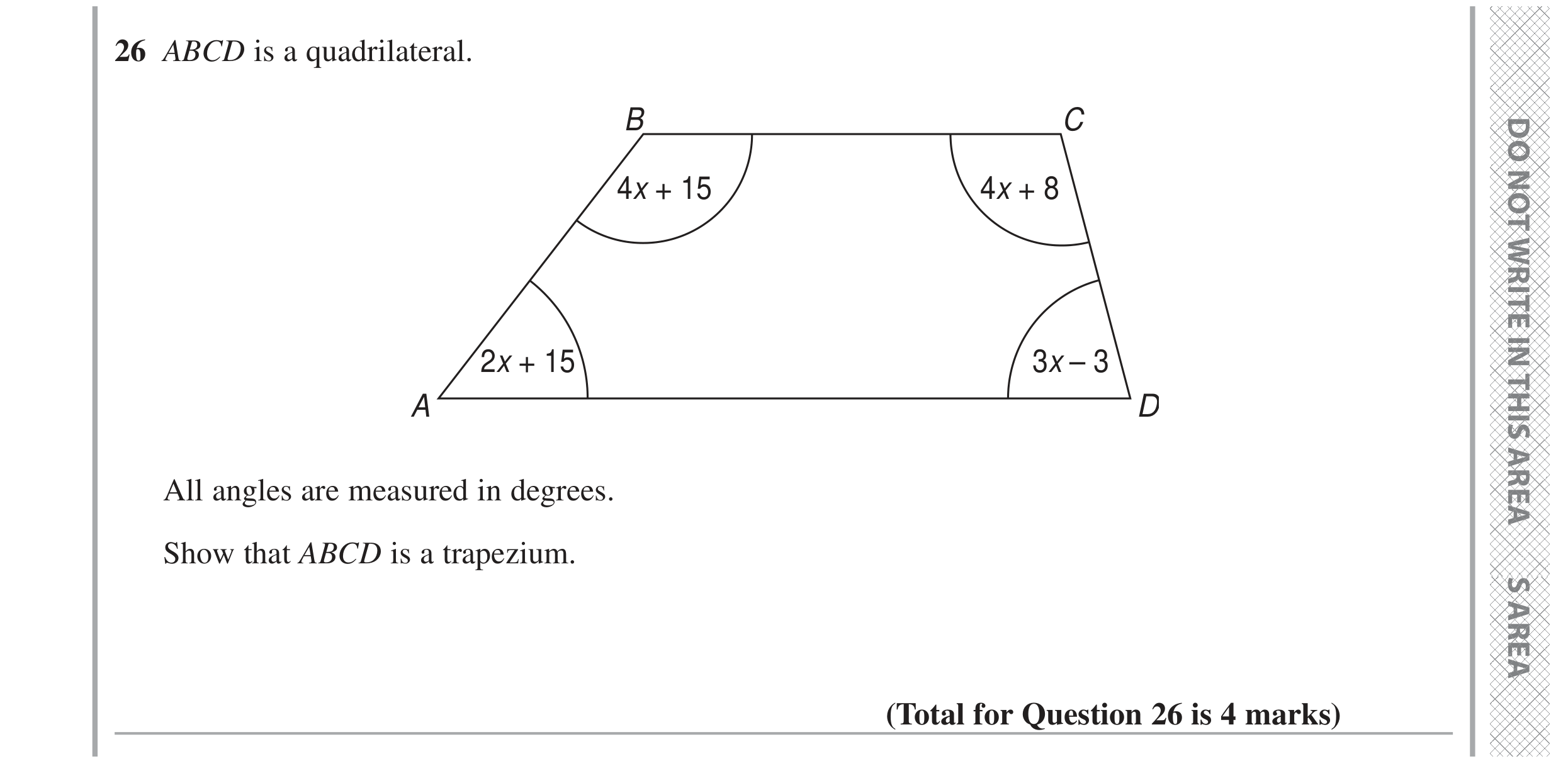 Question 26 — Angles — Edexcel GCSE June 2024