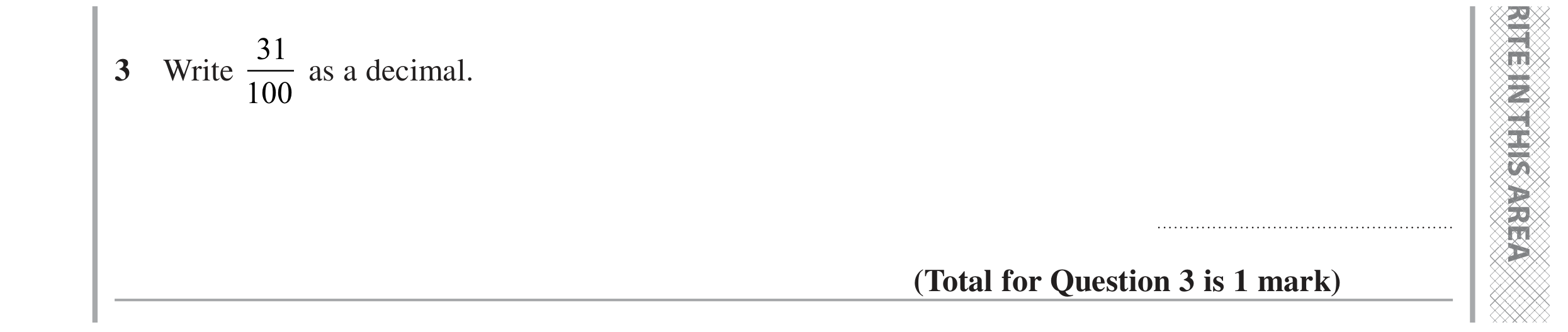 Question 3 — Decimals — Edexcel GCSE June 2024
