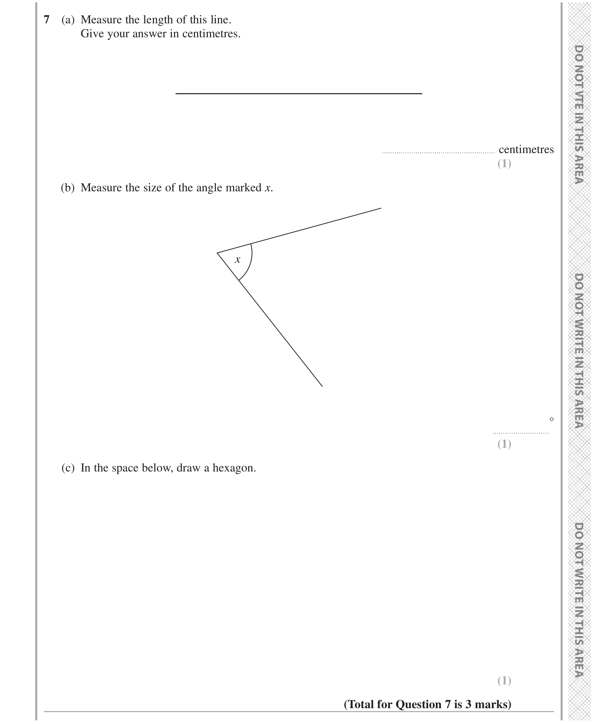 Question 7 — Measure, Construction — Edexcel GCSE June 2024