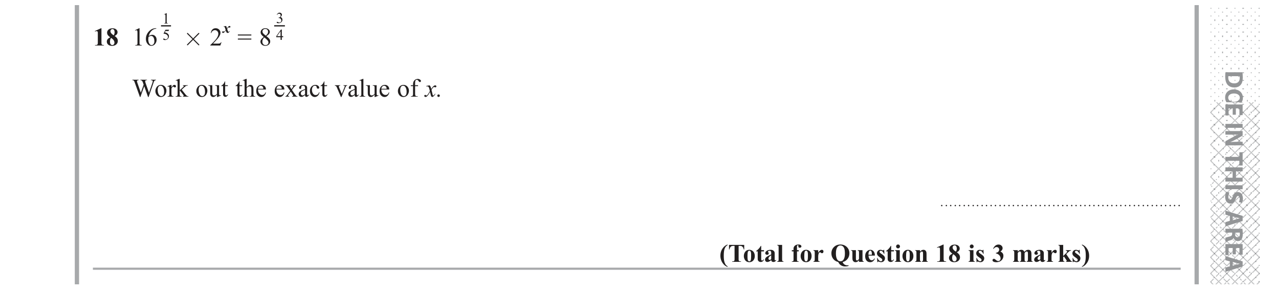 Question 18 — Powers — Edexcel GCSE June 2017