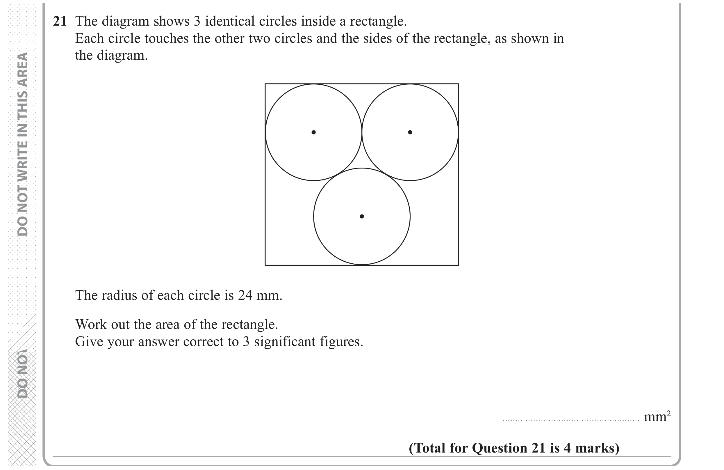 Question 21 — Perimeter and Area, Trigonometry — Edexcel GCSE June 2017
