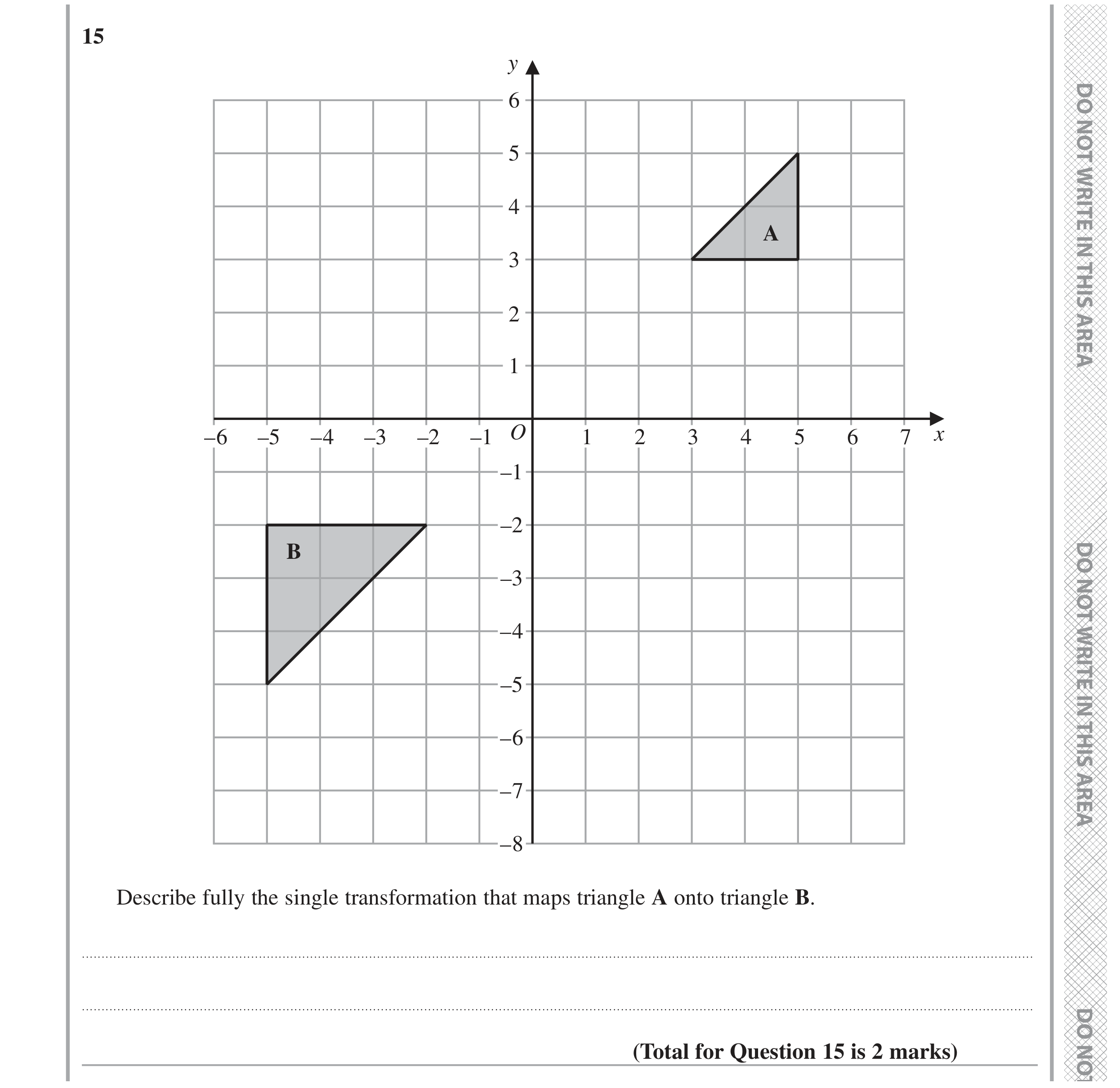 Question 15 — Rotations/Reflections/Translations/Enlargements — Edexcel GCSE June 2020