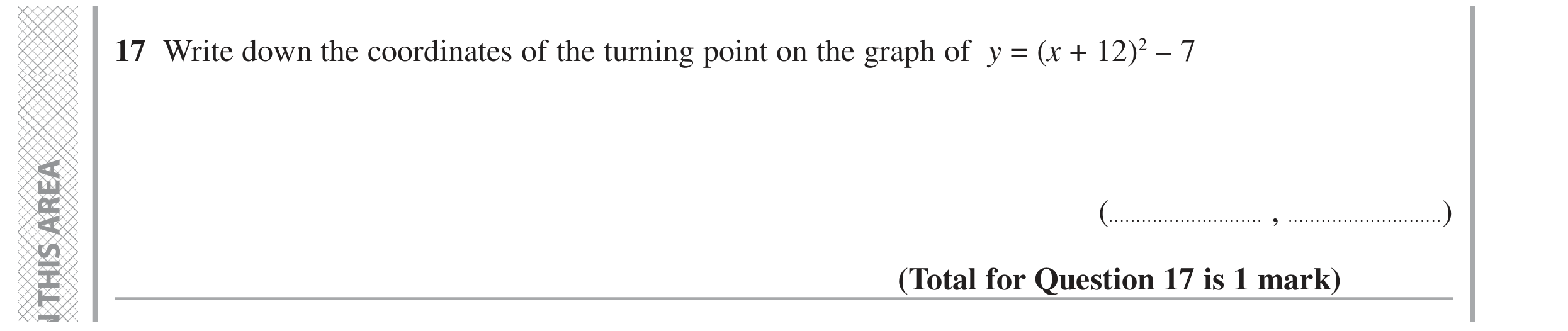 Question 17 — Quadratic Equations — Edexcel GCSE June 2020