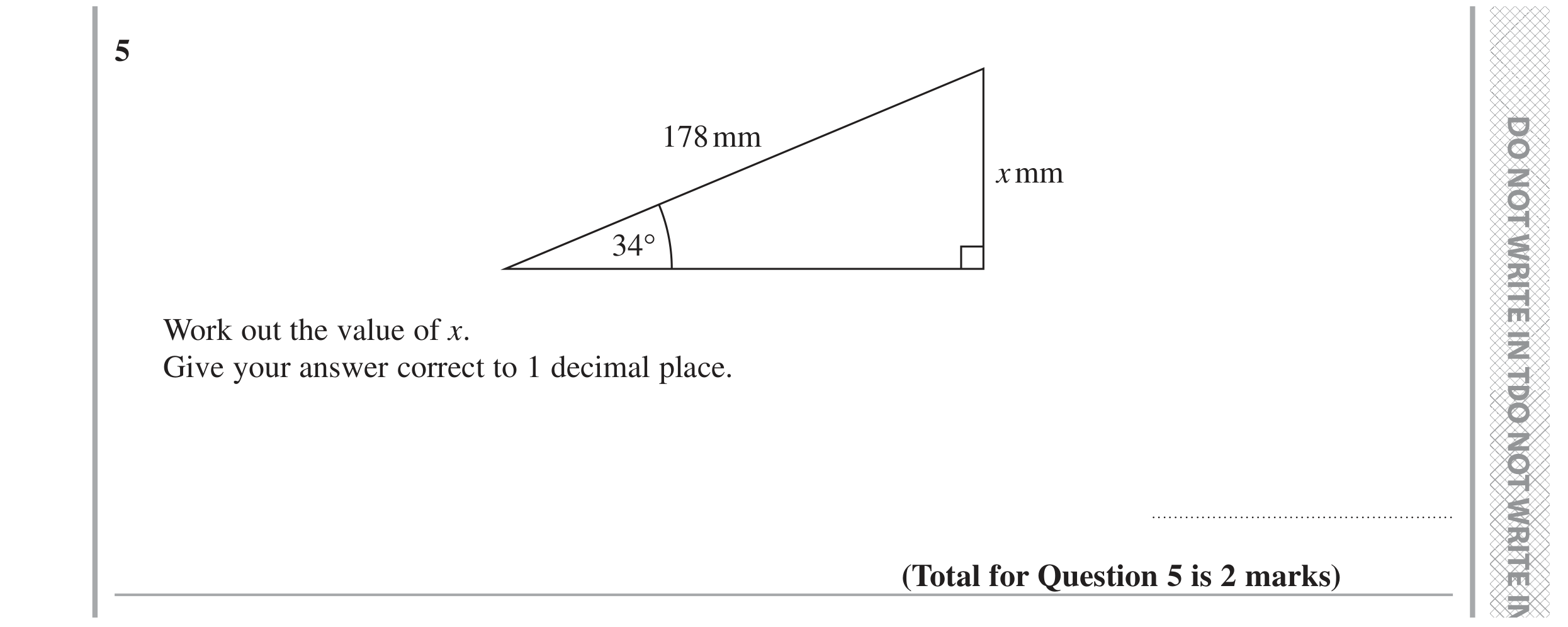 Question 5 — Trigonometry — Edexcel GCSE June 2020