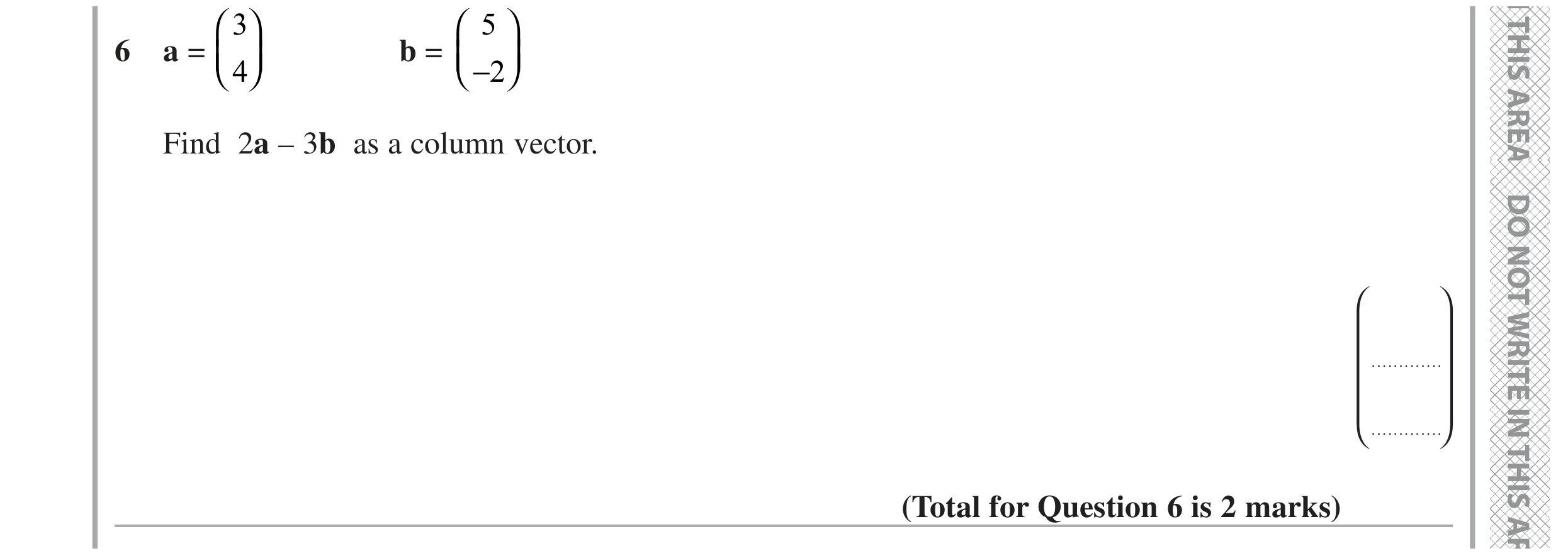 Question 6 — Vectors — Edexcel GCSE June 2020
