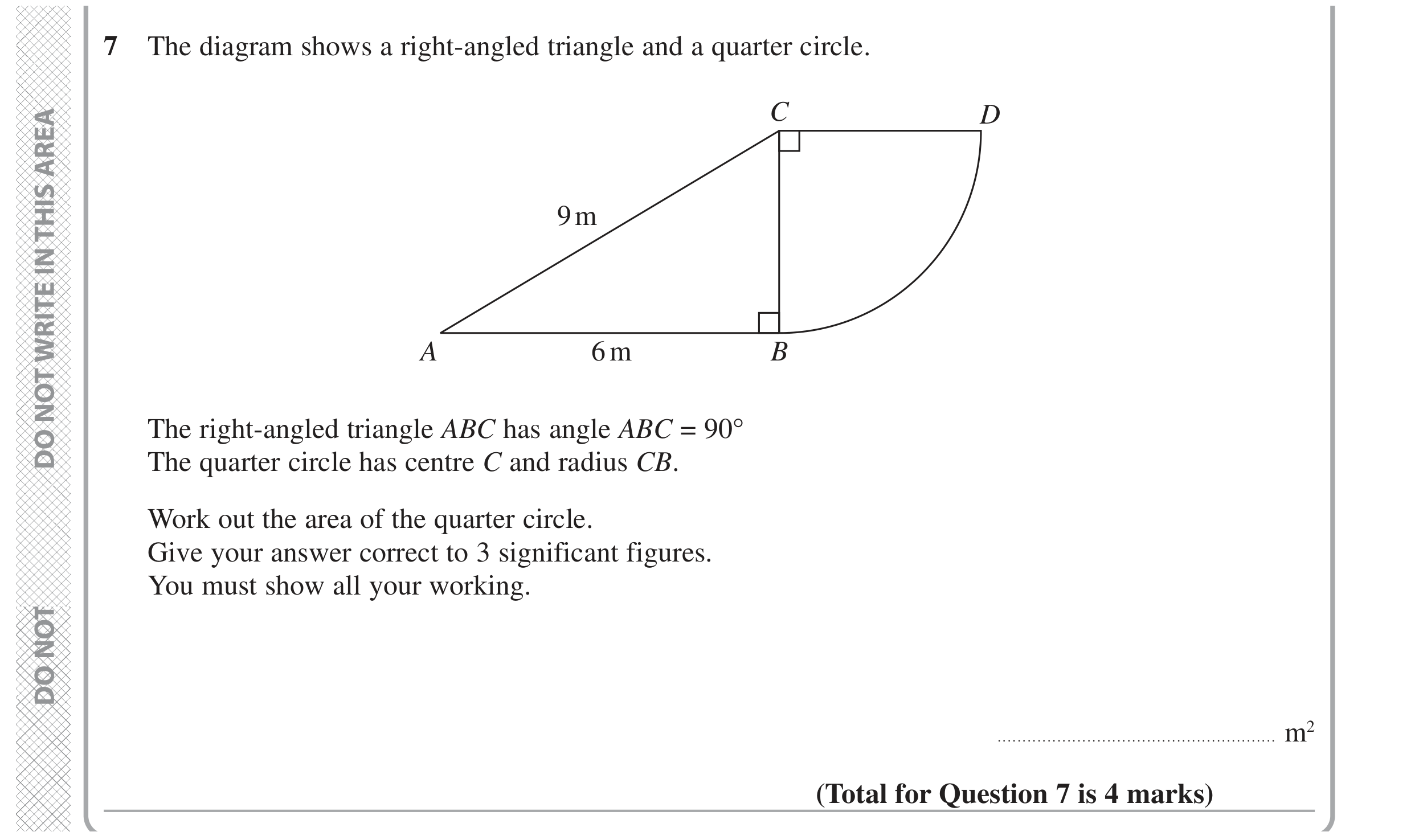 Question 7 — Pythagoras, Perimeter and Area — Edexcel GCSE June 2020