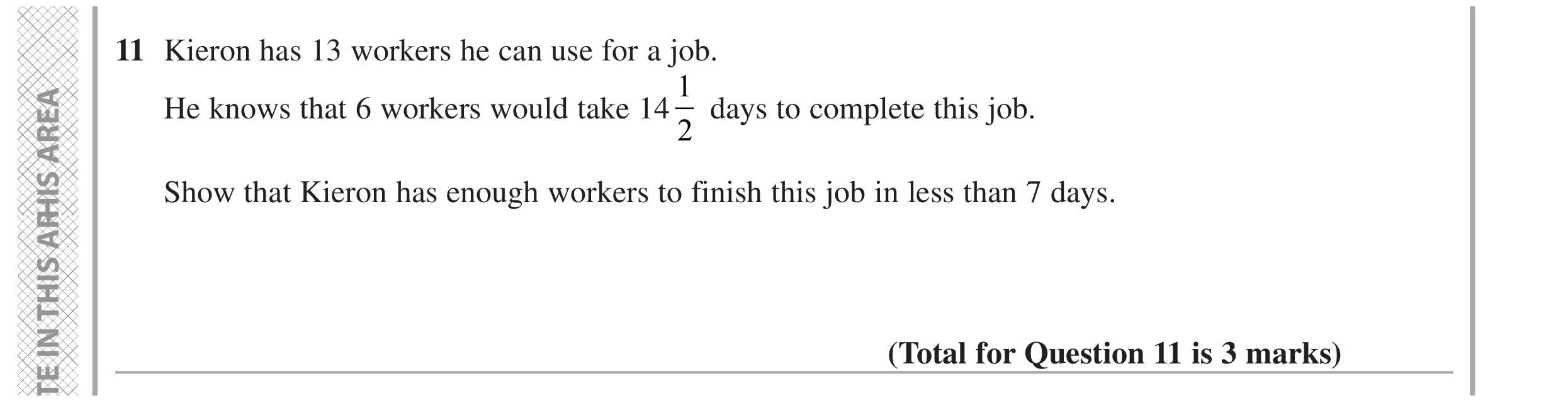Question 11 — Stray — Edexcel GCSE June 2022
