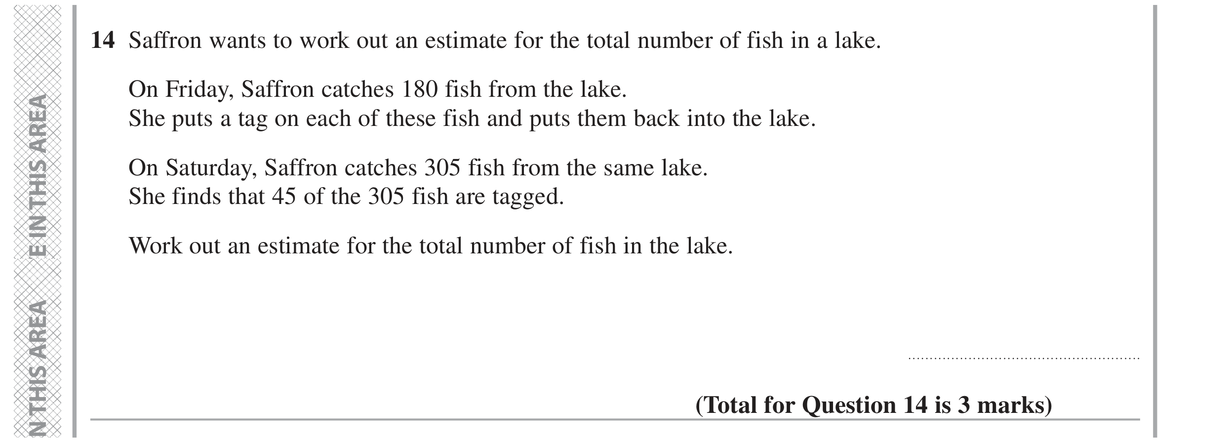 Question 14 — Sampling Proportion — Edexcel GCSE June 2022