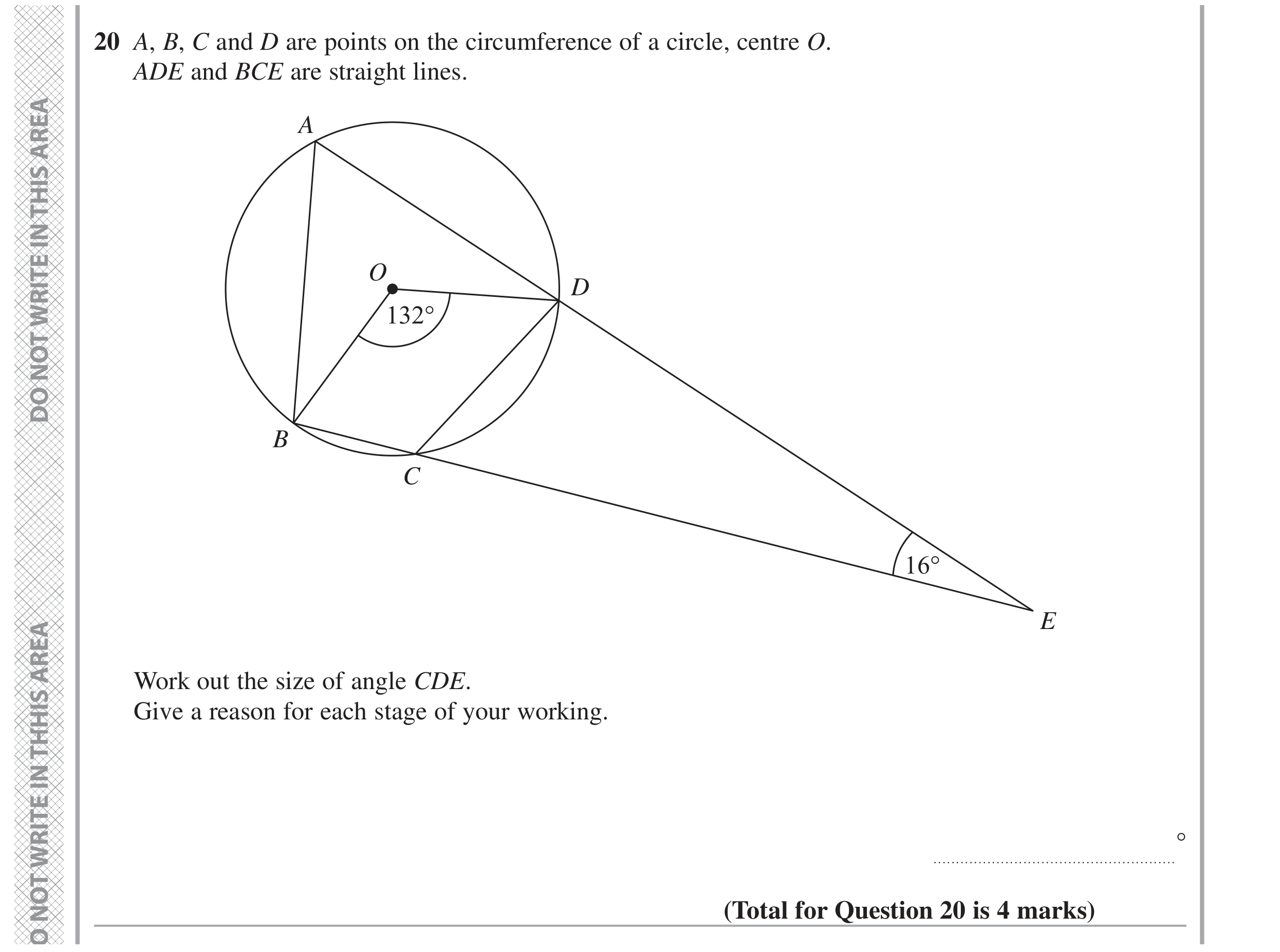 Question 20 — Circle Theorems — Edexcel GCSE June 2022