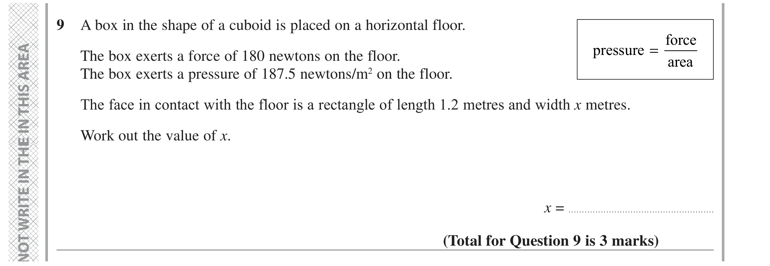 Question 9 — Formulae — Edexcel GCSE June 2022