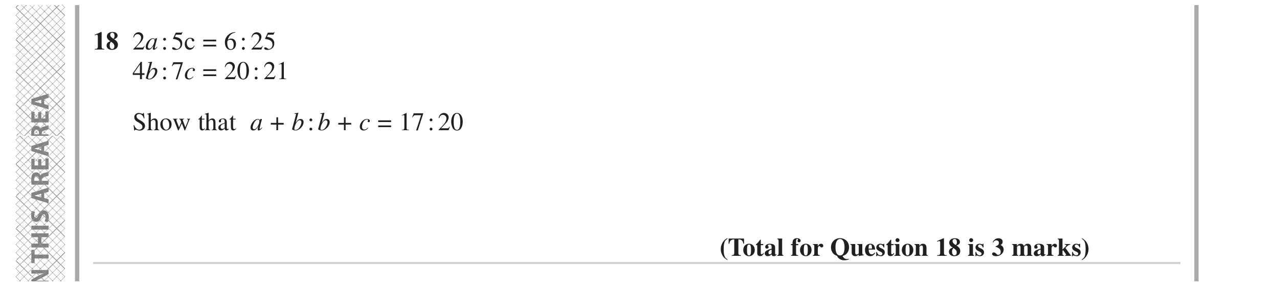 Question 18 — Ratios — Edexcel GCSE June 2023