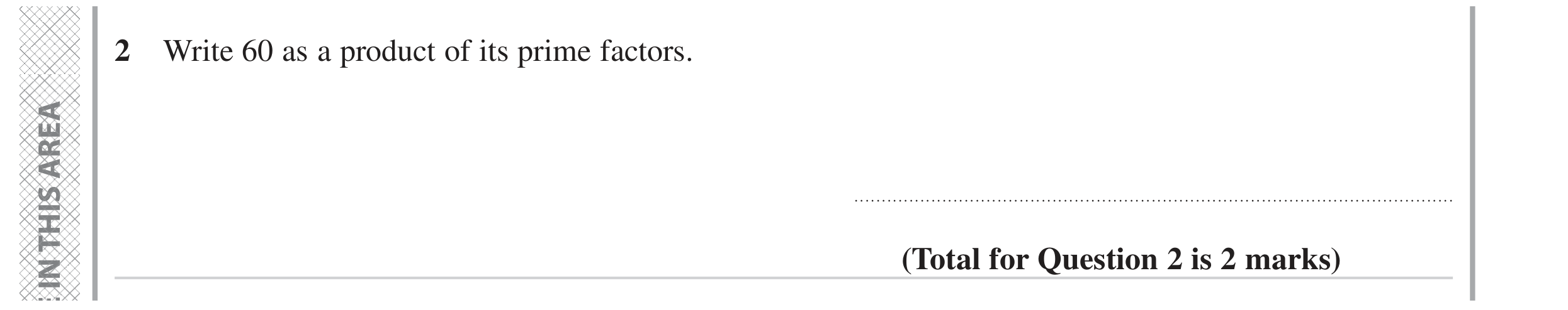 Question 2 — Prime Factors — Edexcel GCSE June 2023