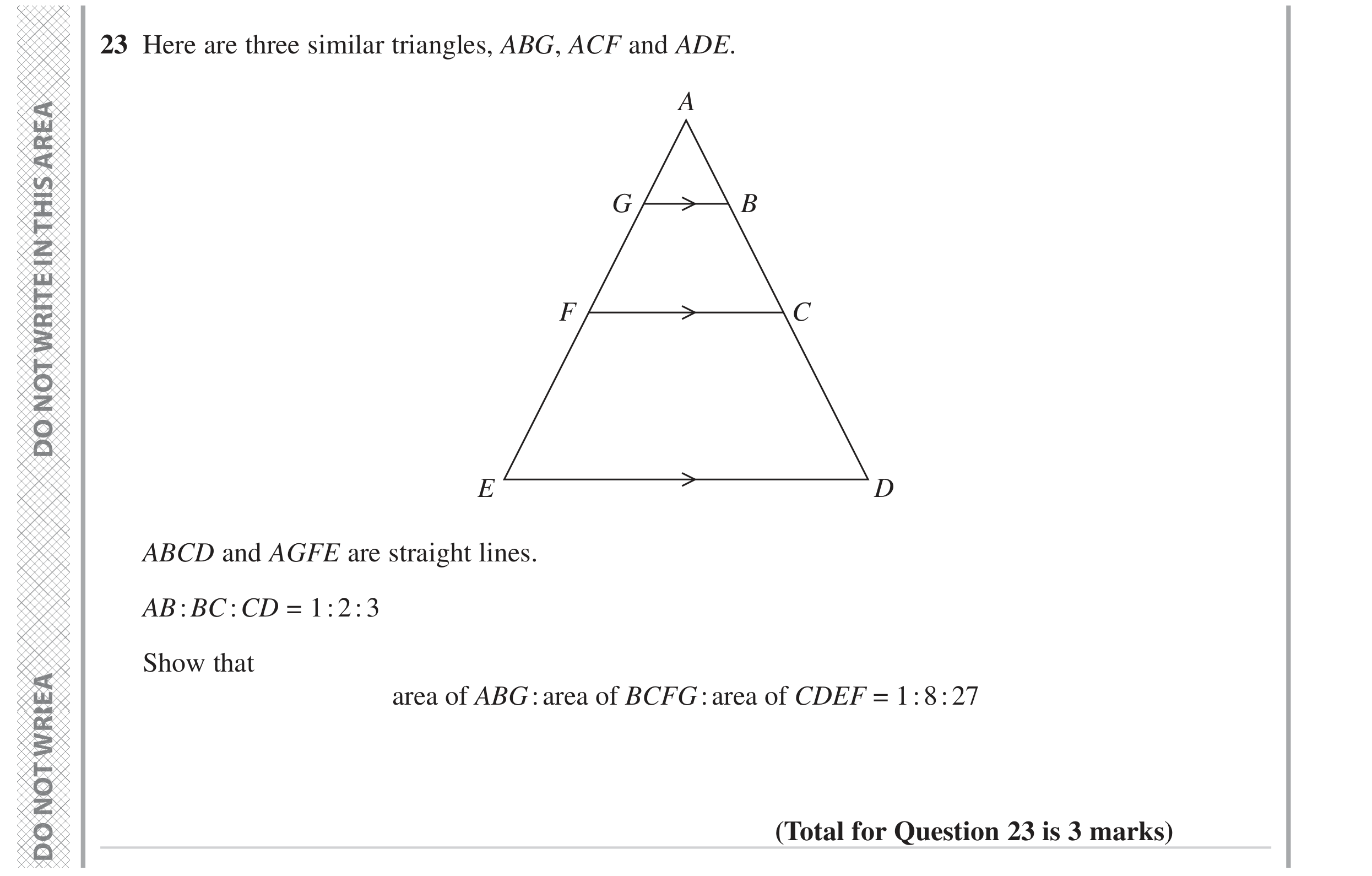 Question 23 — Congruence and Similarity, Ratios — Edexcel GCSE June 2023