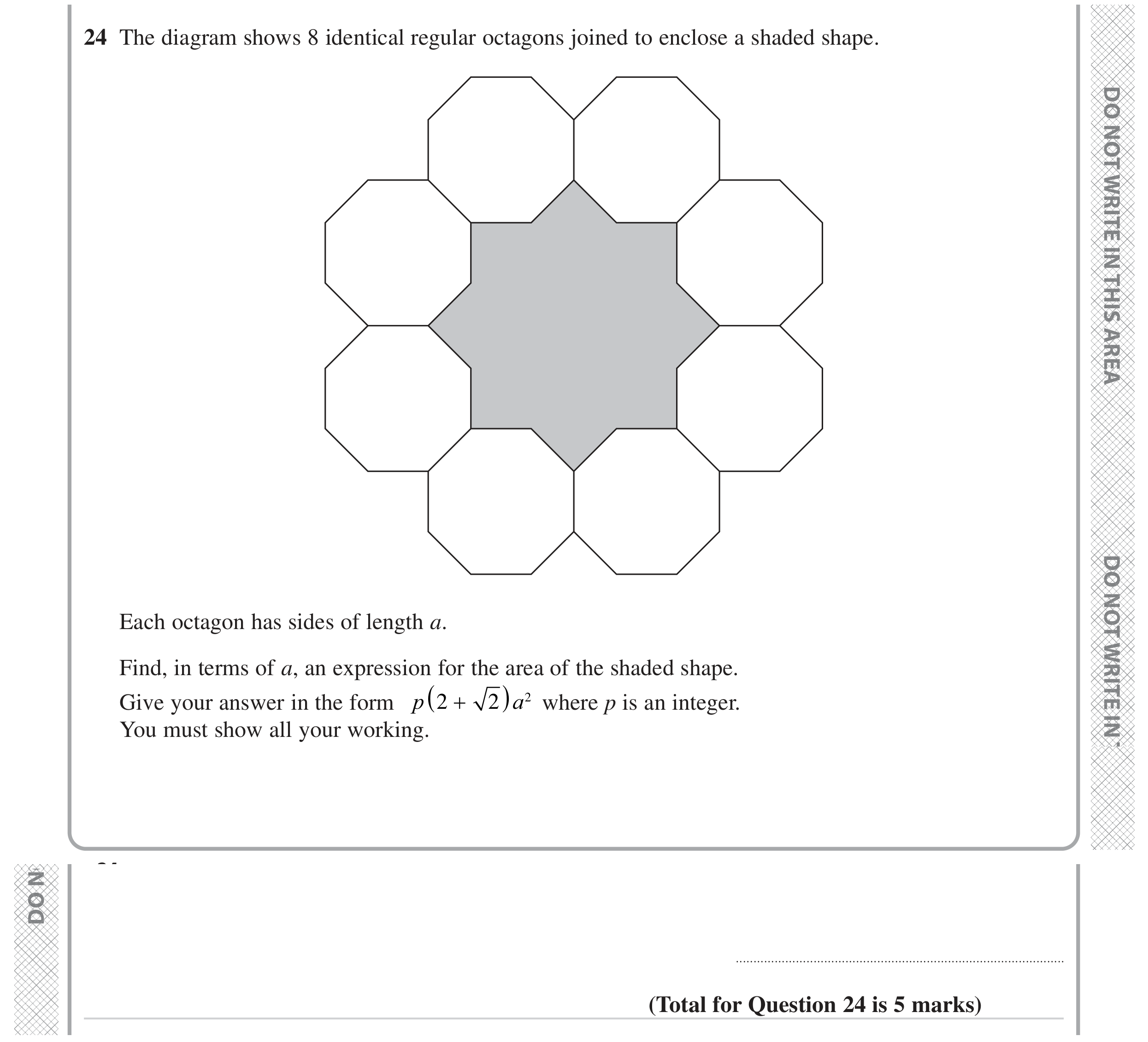 Question 24 — Angles, Perimeter and Area — Edexcel GCSE June 2023