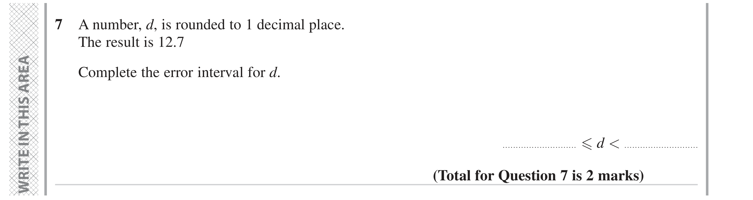 Question 7 — Rounding — Edexcel GCSE June 2023
