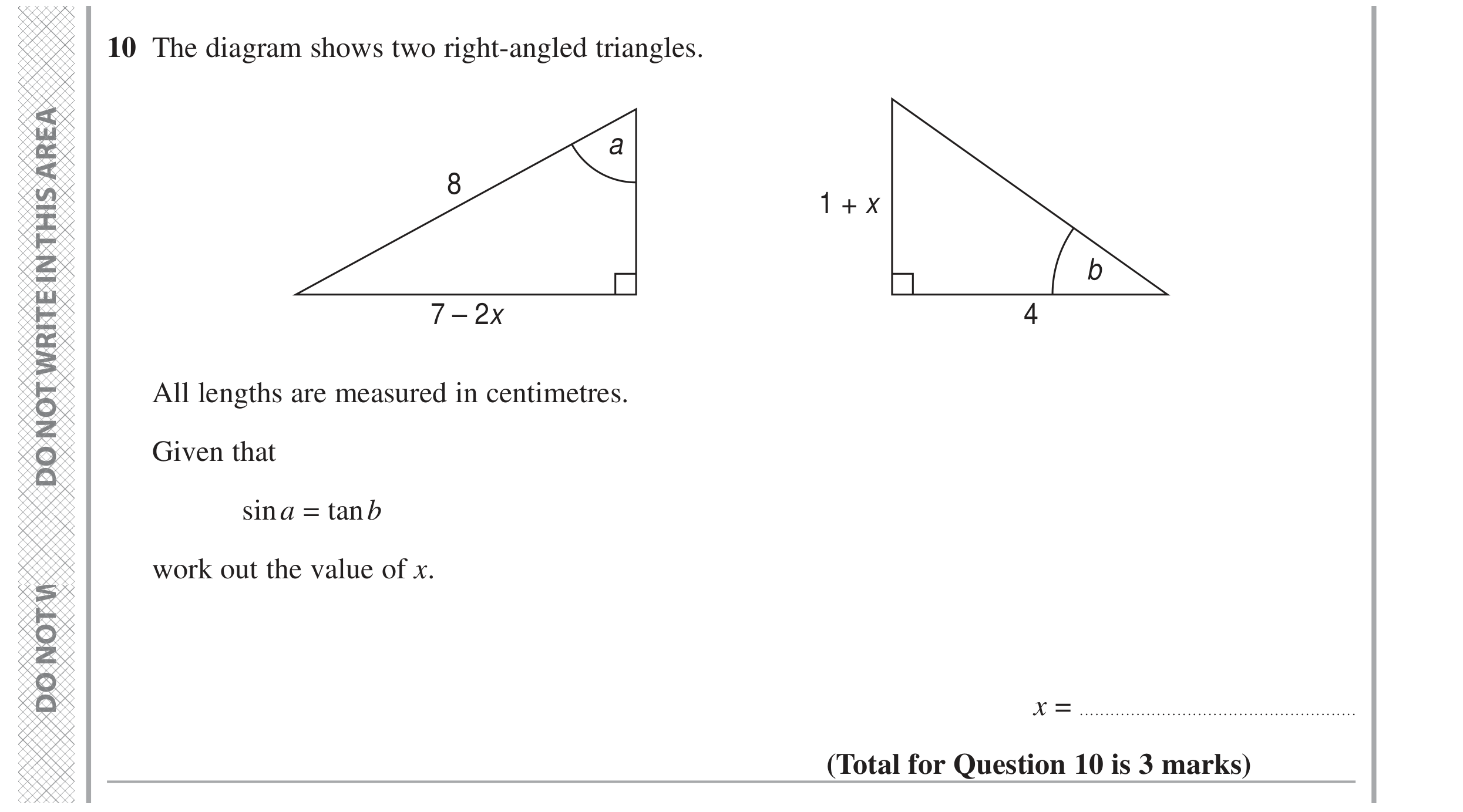 Question 10 — Trigonometry — Edexcel GCSE June 2024