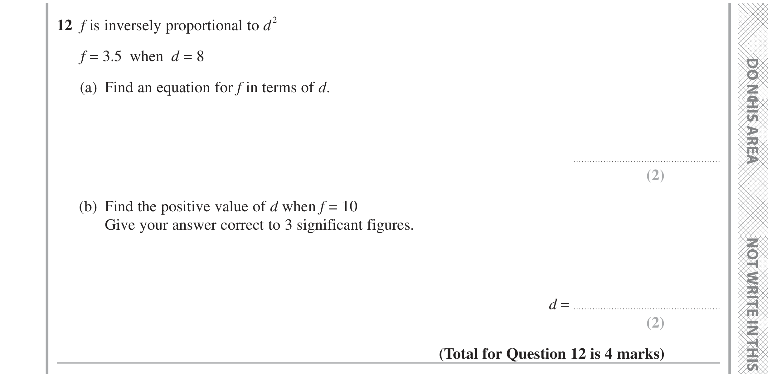 Question 12 — Proportion — Edexcel GCSE June 2024