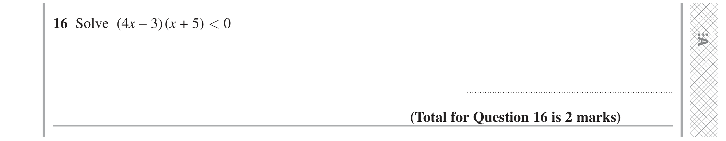 Question 16 — Inequalities — Edexcel GCSE June 2024