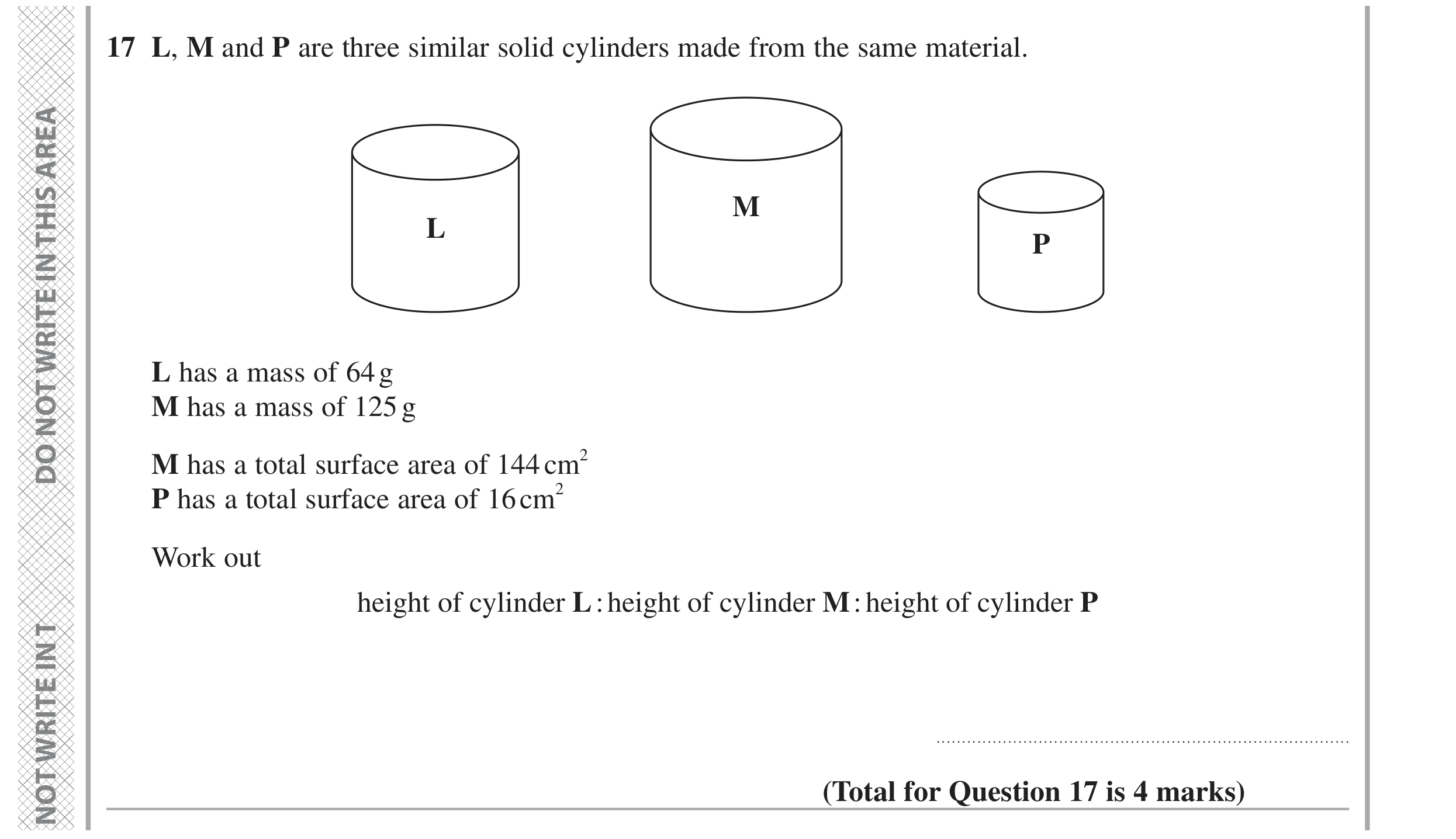 Question 17 — Ratios, Congruence and Similarity — Edexcel GCSE June 2024