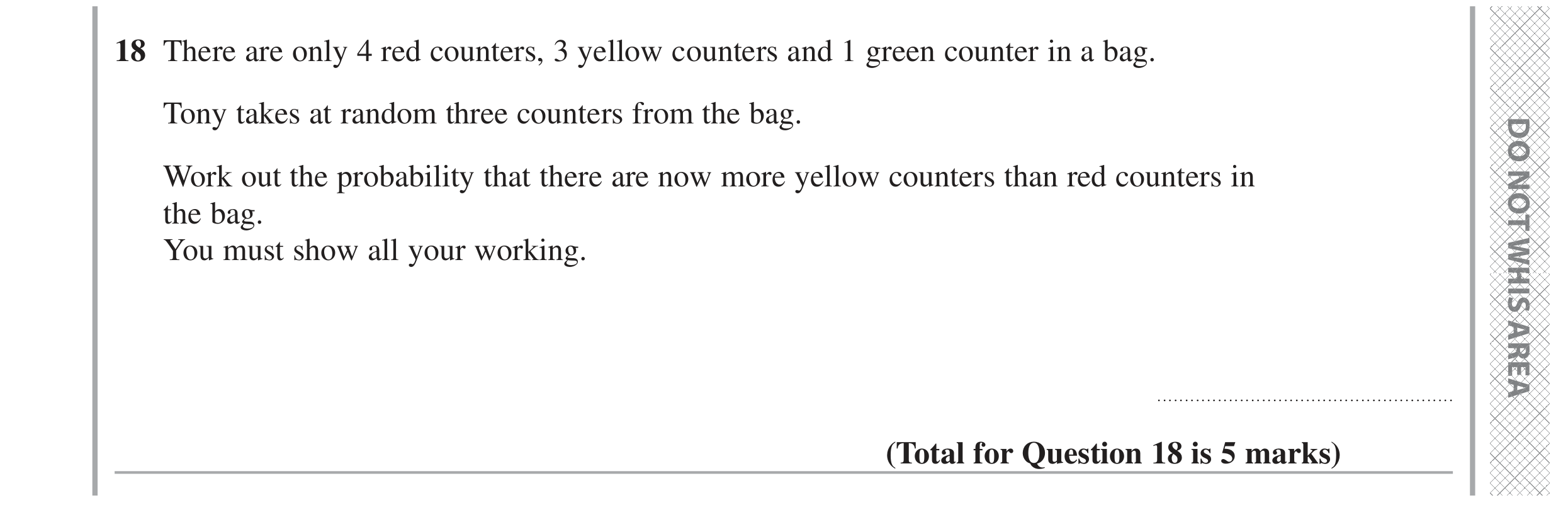 Question 18 — Probability — Edexcel GCSE June 2024