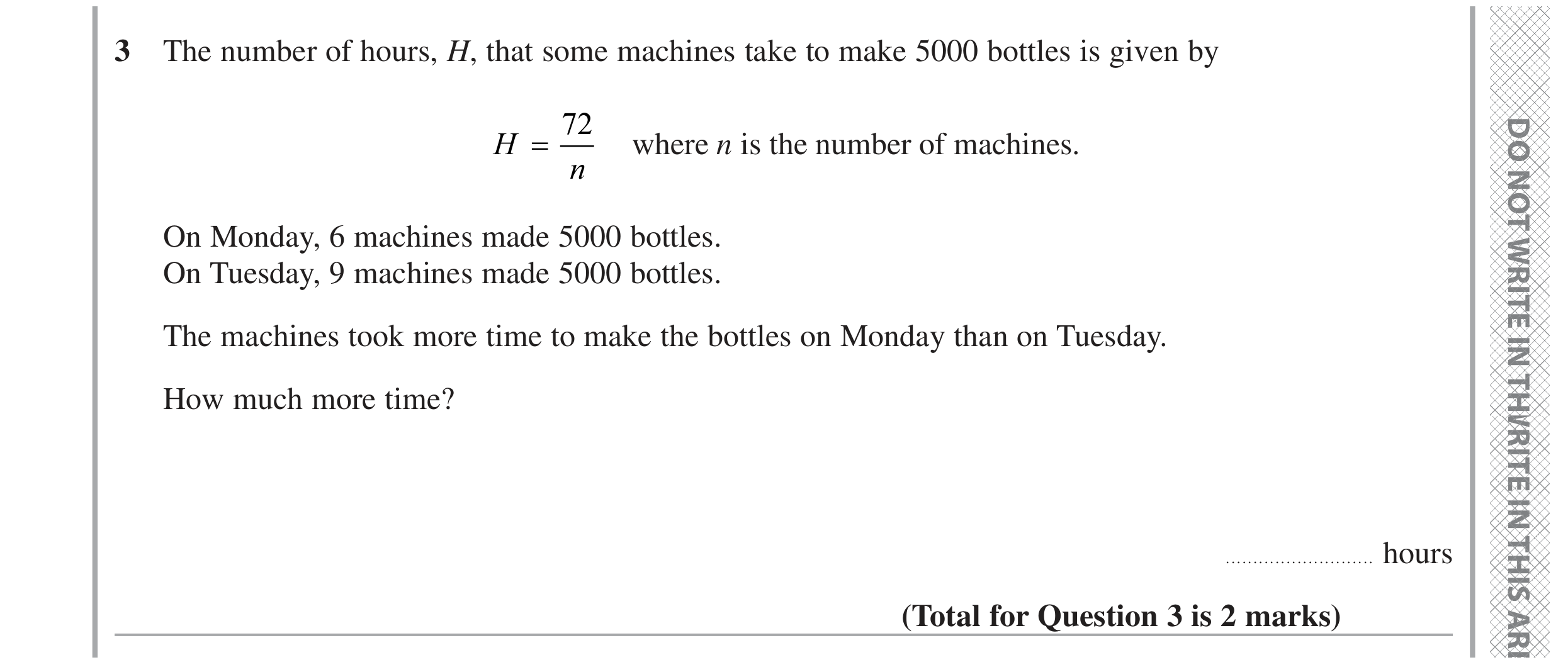 Question 3 — Formulae — Edexcel GCSE June 2024