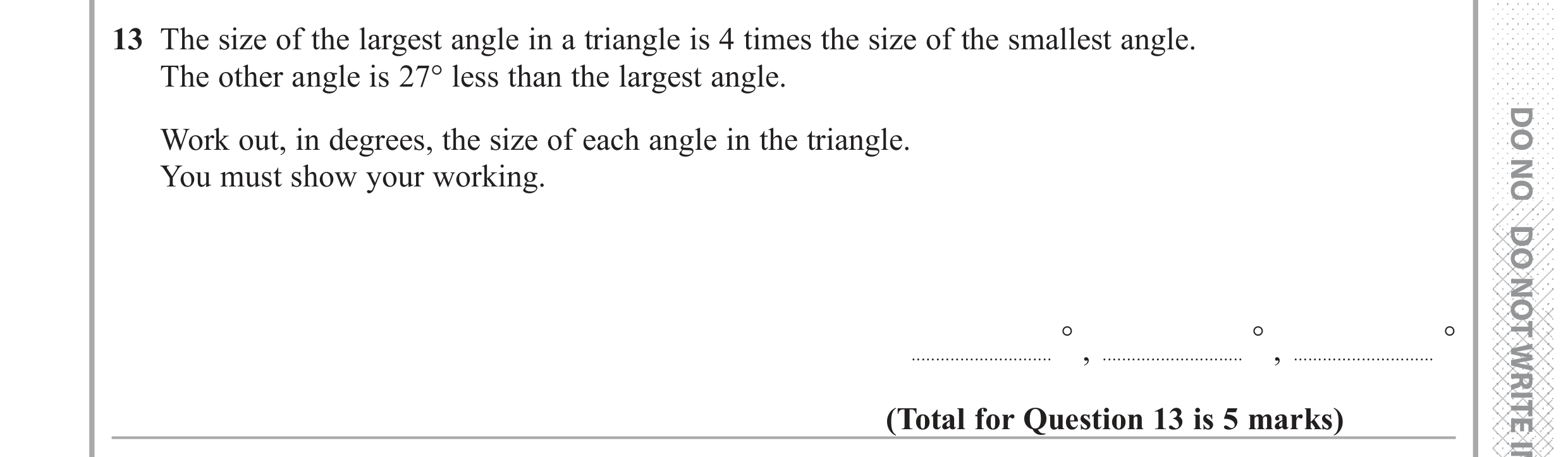 Question 13 — Angles — Edexcel GCSE June 2017