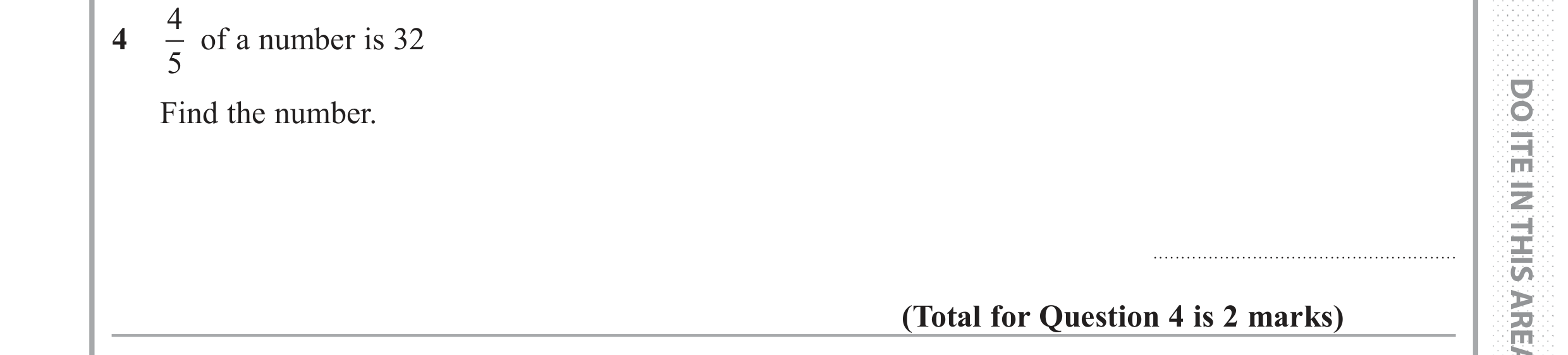 Question 4 — Fractions — Edexcel GCSE June 2017