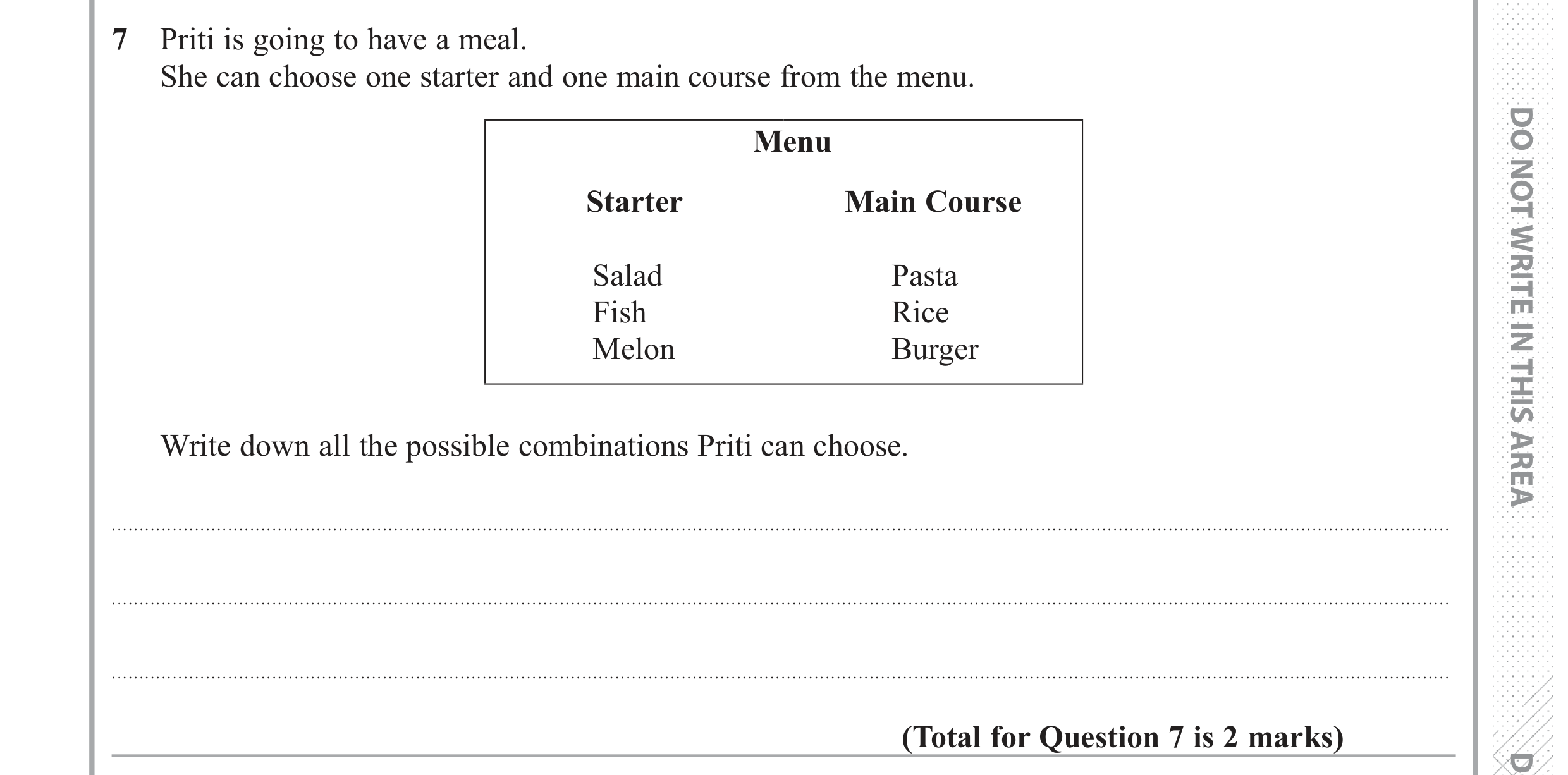 Question 7 — Probability — Edexcel GCSE June 2017
