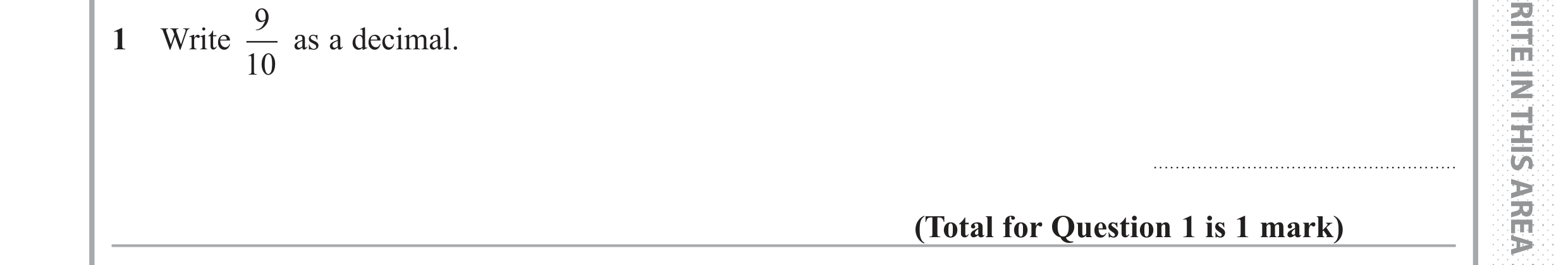 Question 1 — Decimals — Edexcel GCSE June 2018