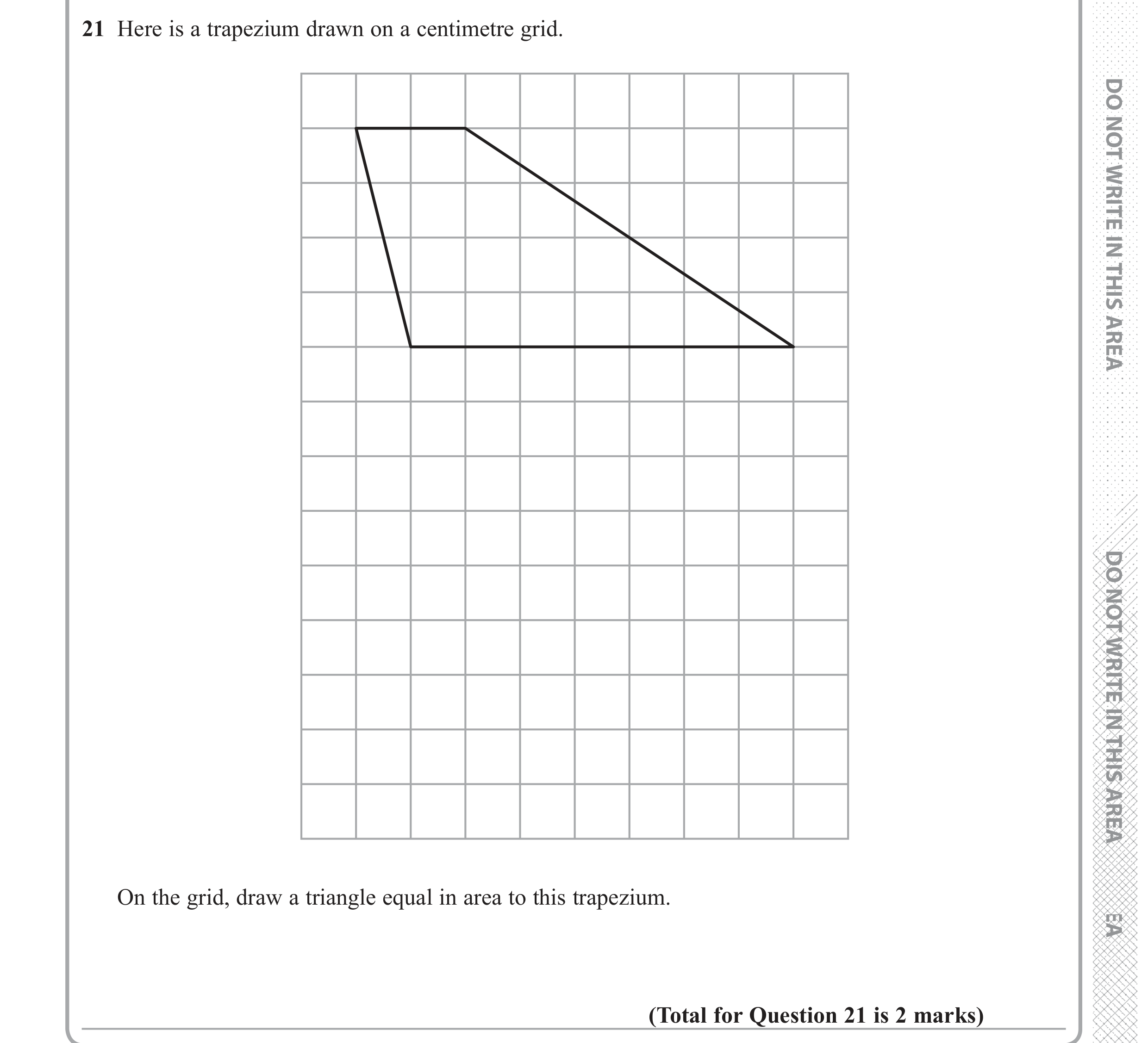 Question 21 — Construction — Edexcel GCSE June 2018