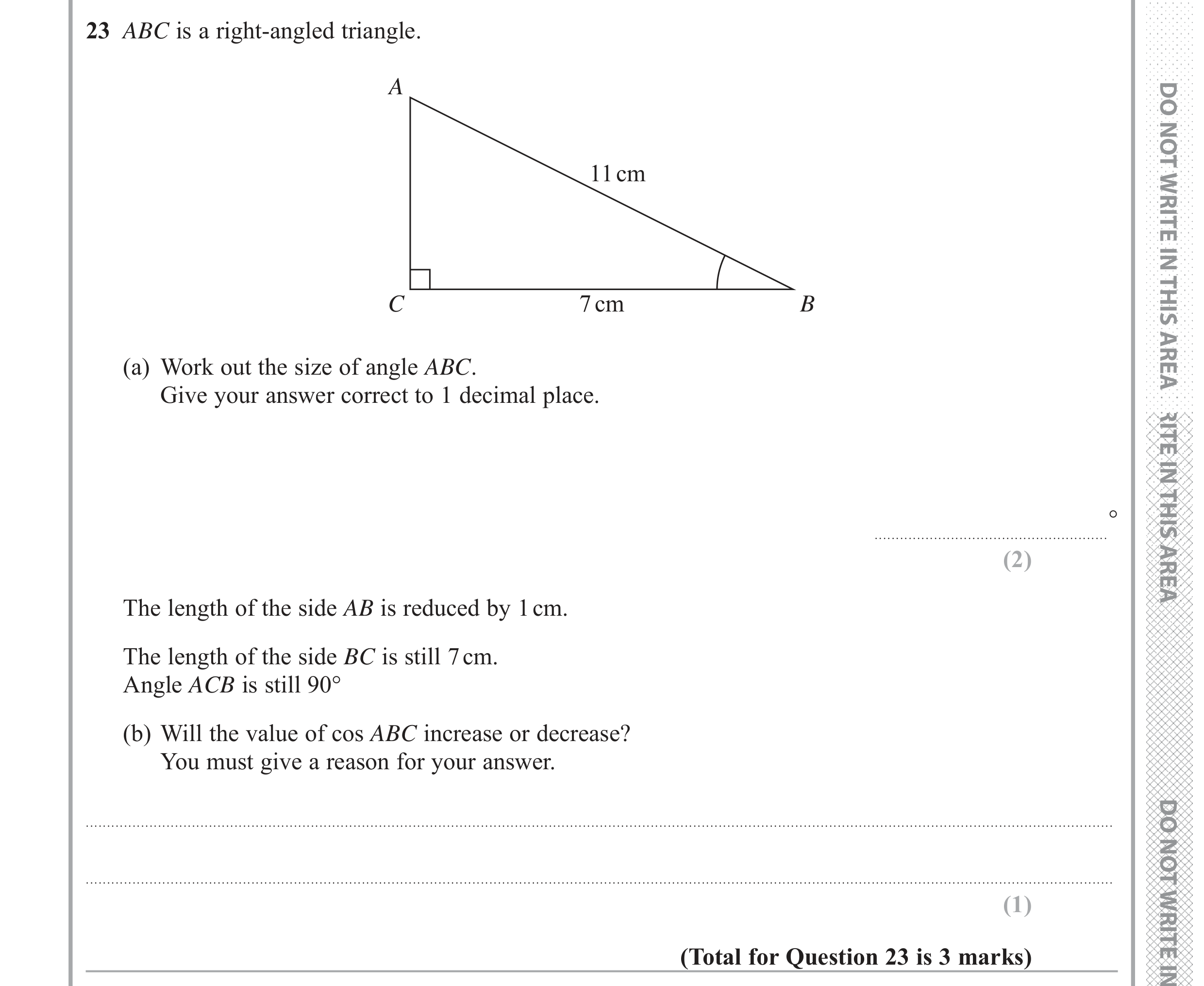 Question 23 — Trigonometry — Edexcel GCSE June 2018