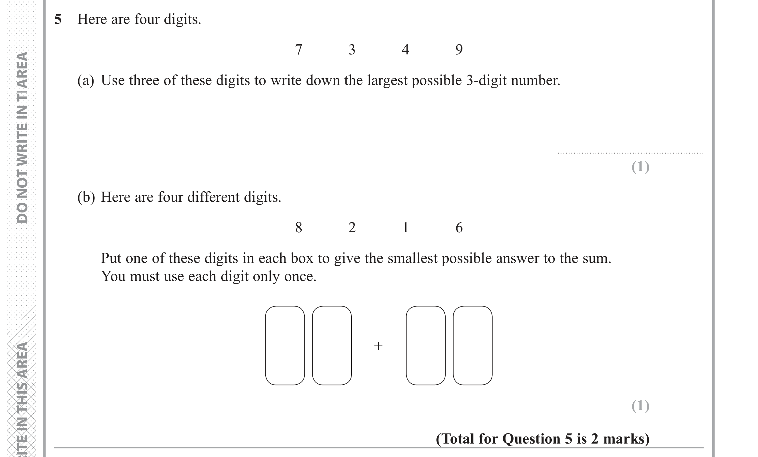 Question 5 — Place Value — Edexcel GCSE June 2018
