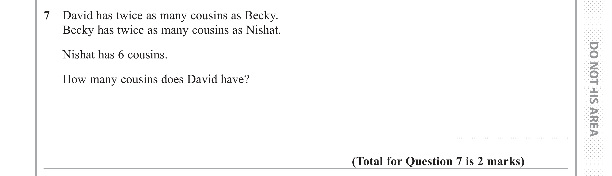 Question 7 — Stray — Edexcel GCSE June 2018