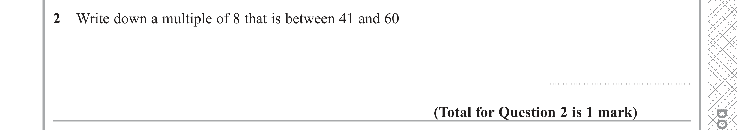 Question 2 — Multiples — Edexcel GCSE June 2019
