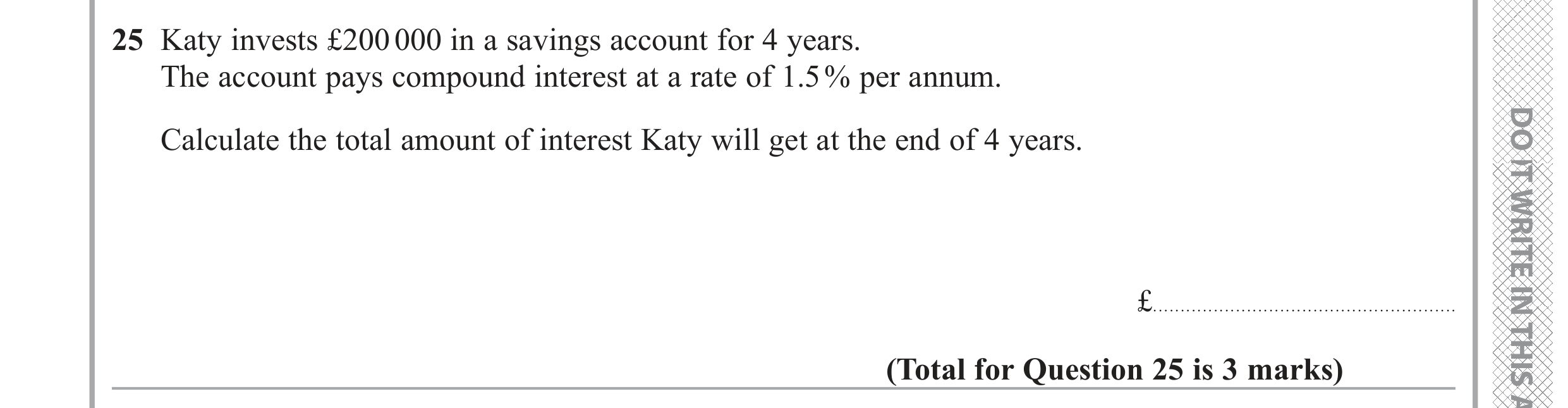 Question 25 — Compound Interest — Edexcel GCSE June 2019