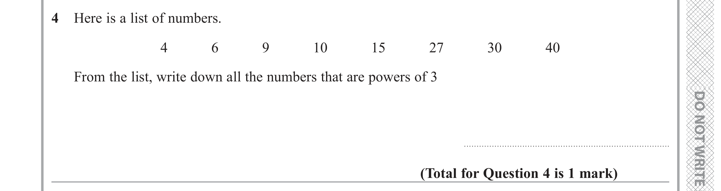 Question 4 — Powers — Edexcel GCSE June 2019
