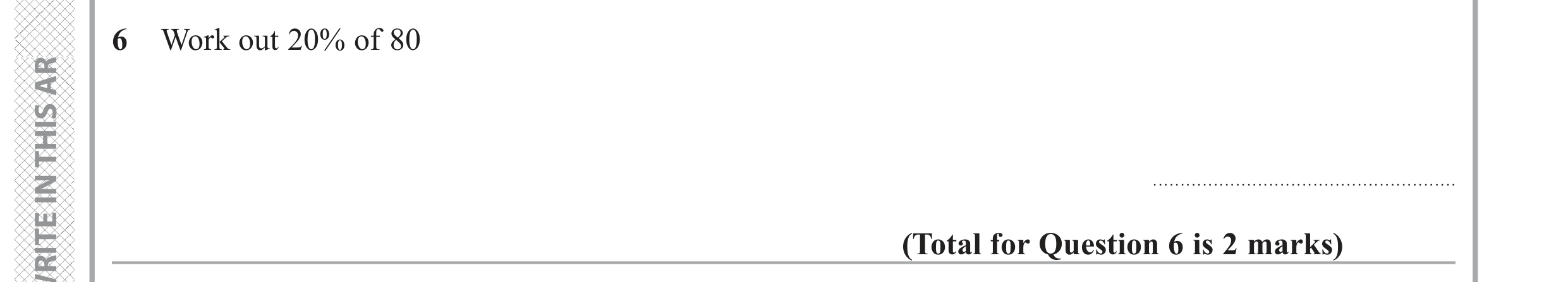 Question 6 — Percentages — Edexcel GCSE June 2019